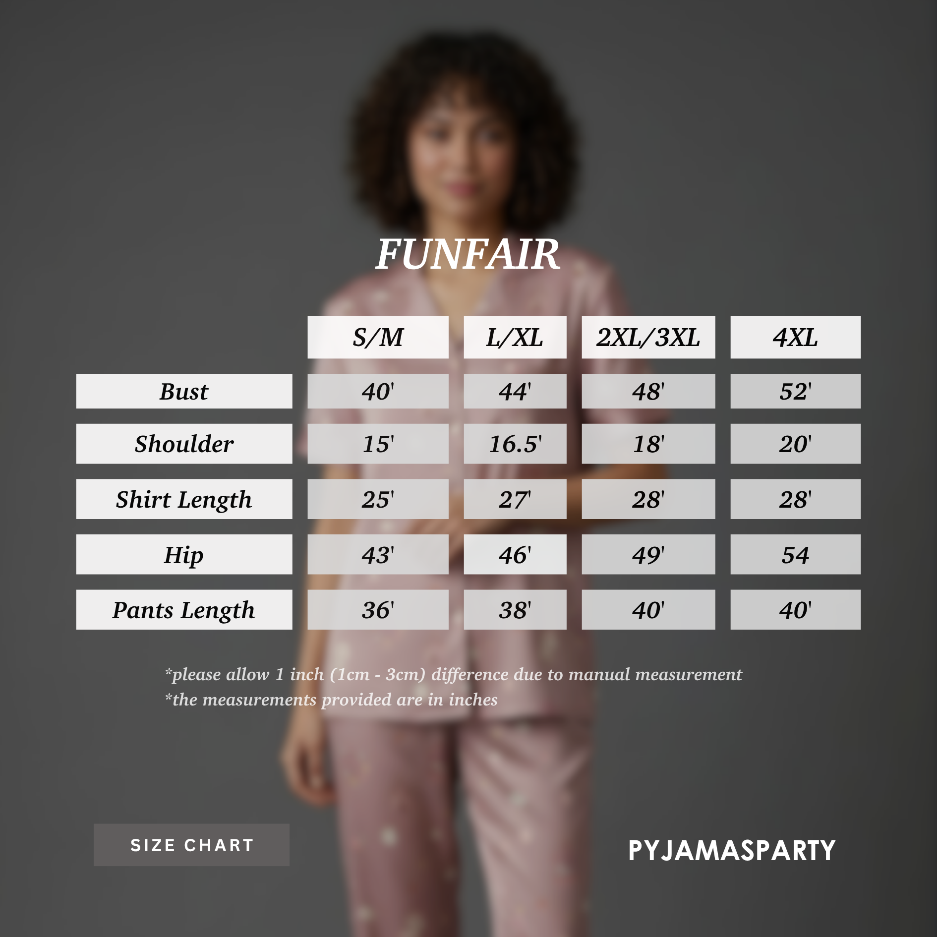 Funfair - Size Chart