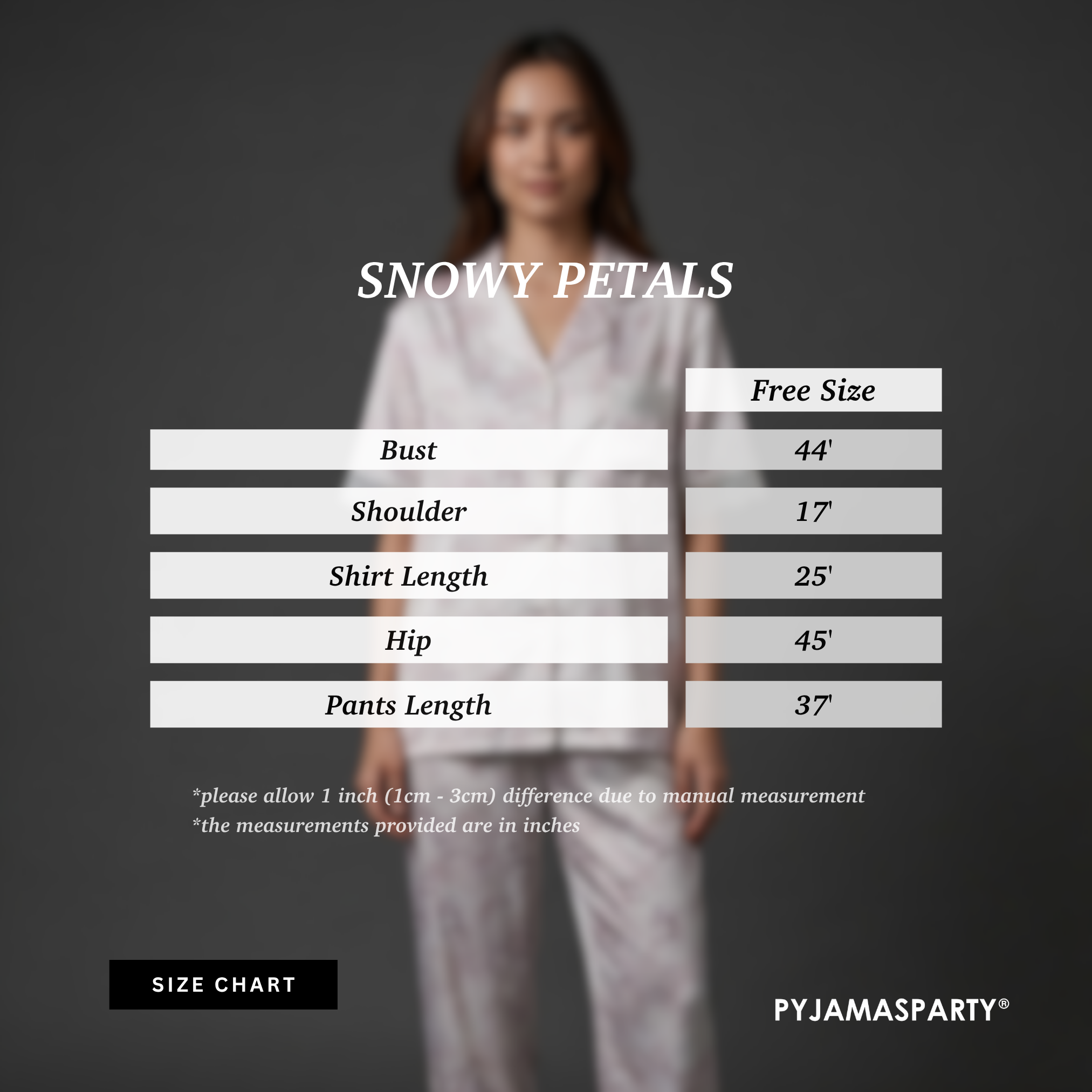 Snowy Petals - Size Chart