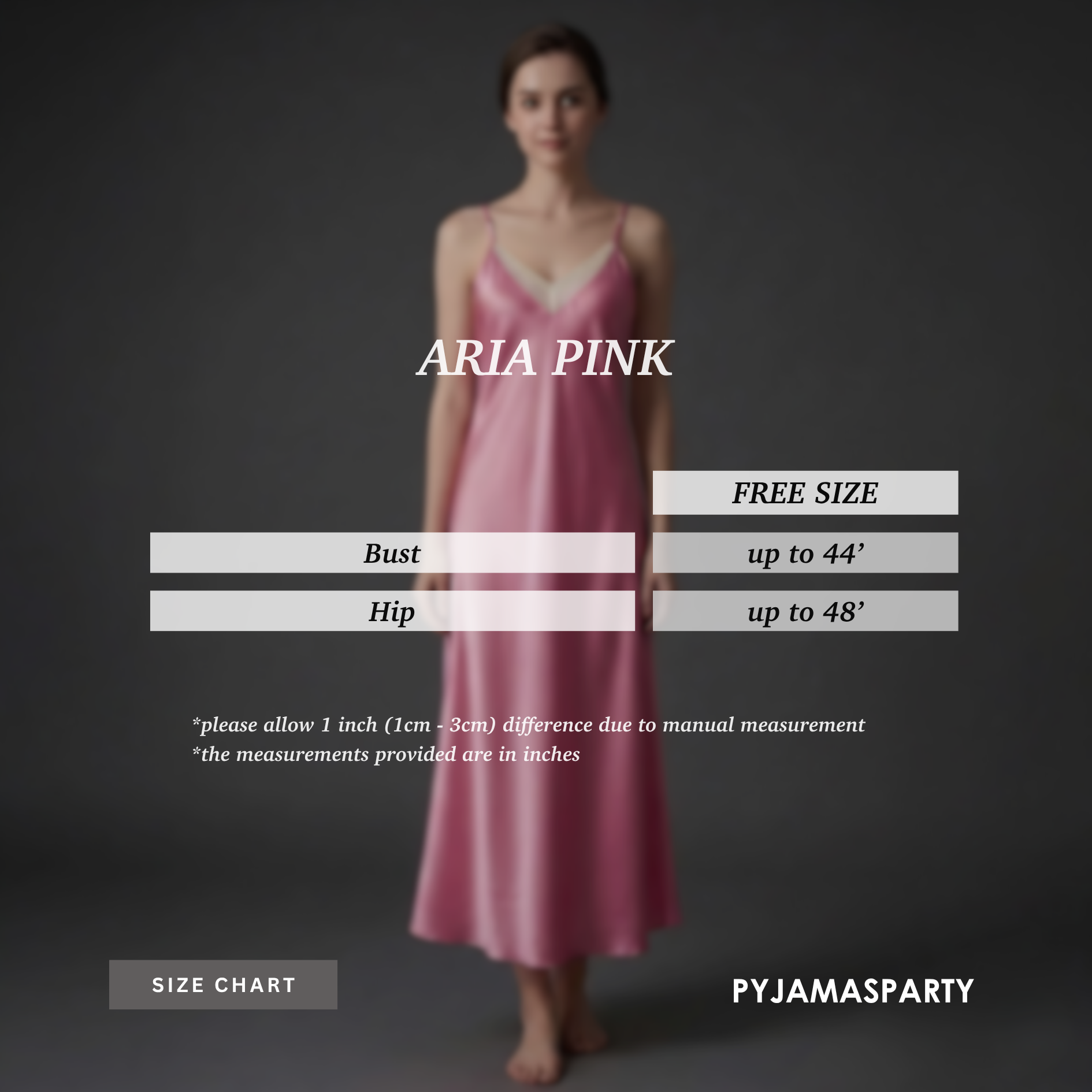 Aria Pink - Size Chart