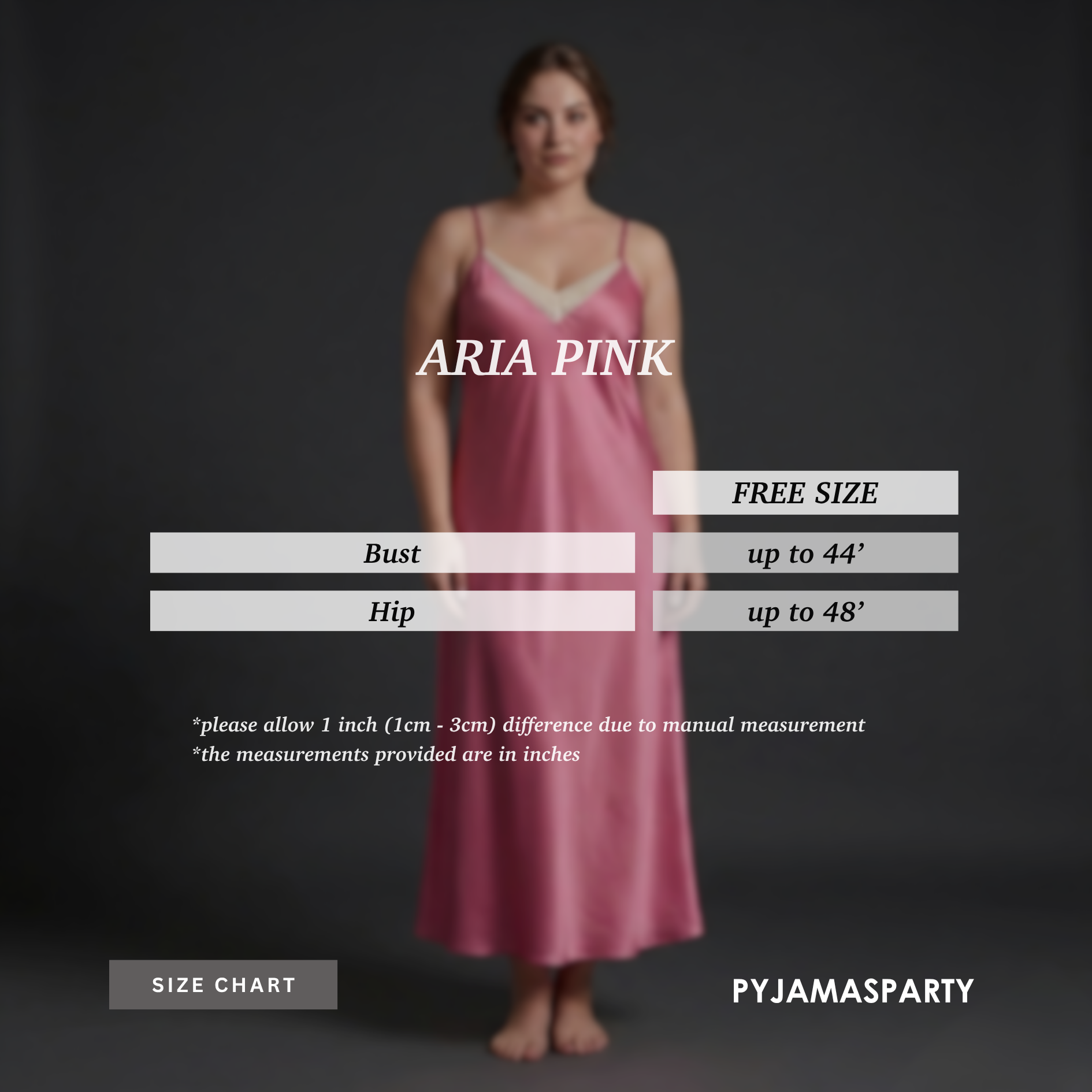 Aria Pink - Size Chart
