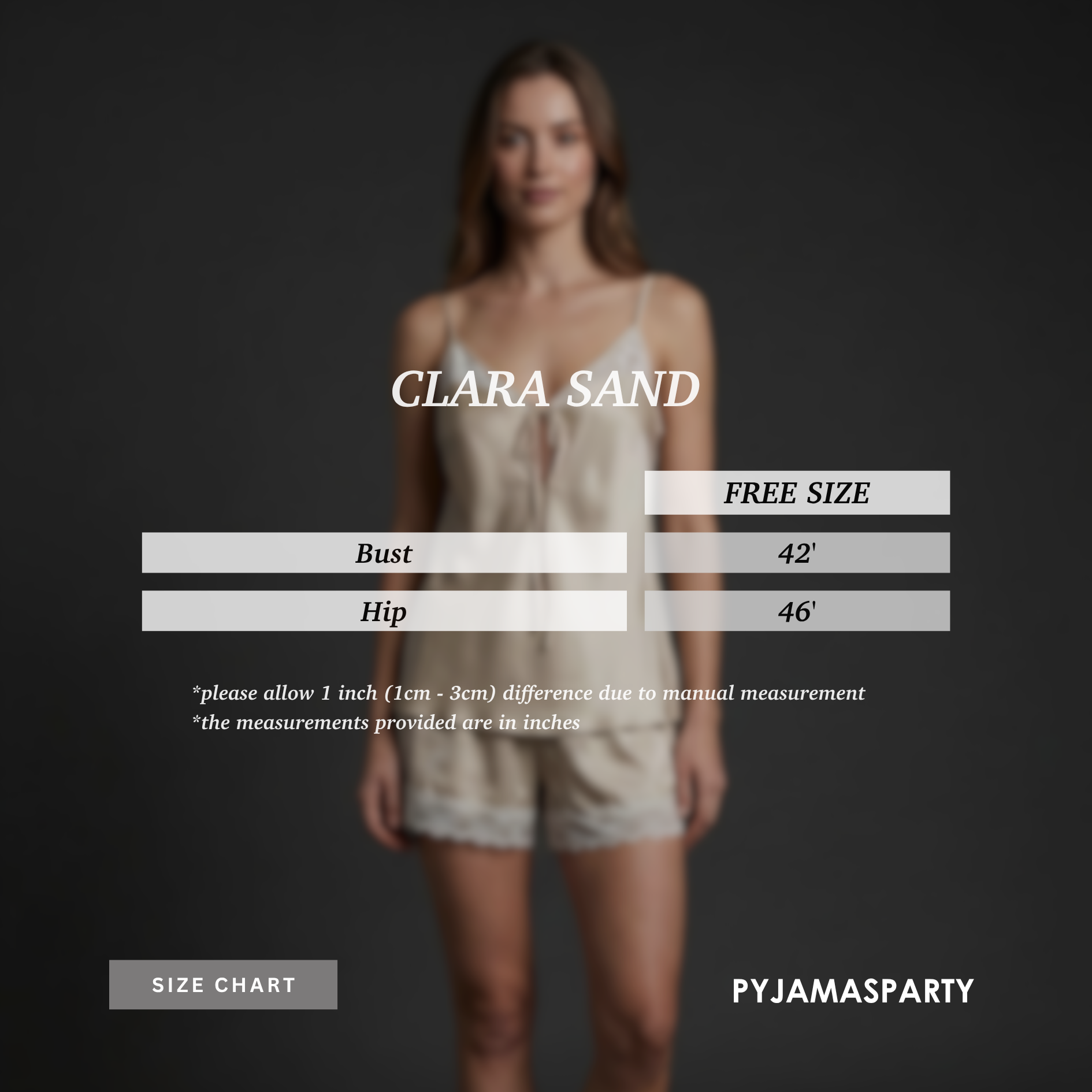 Clara Sand - Size Chart