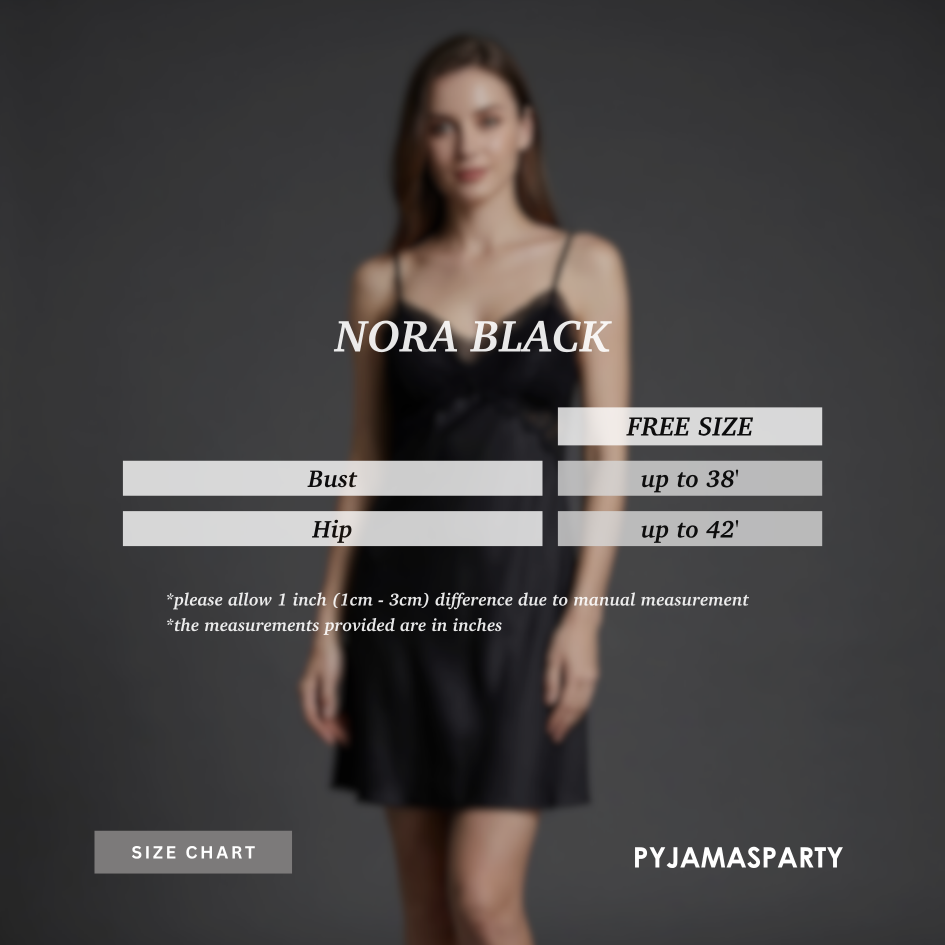 Nora Black - Size Chart