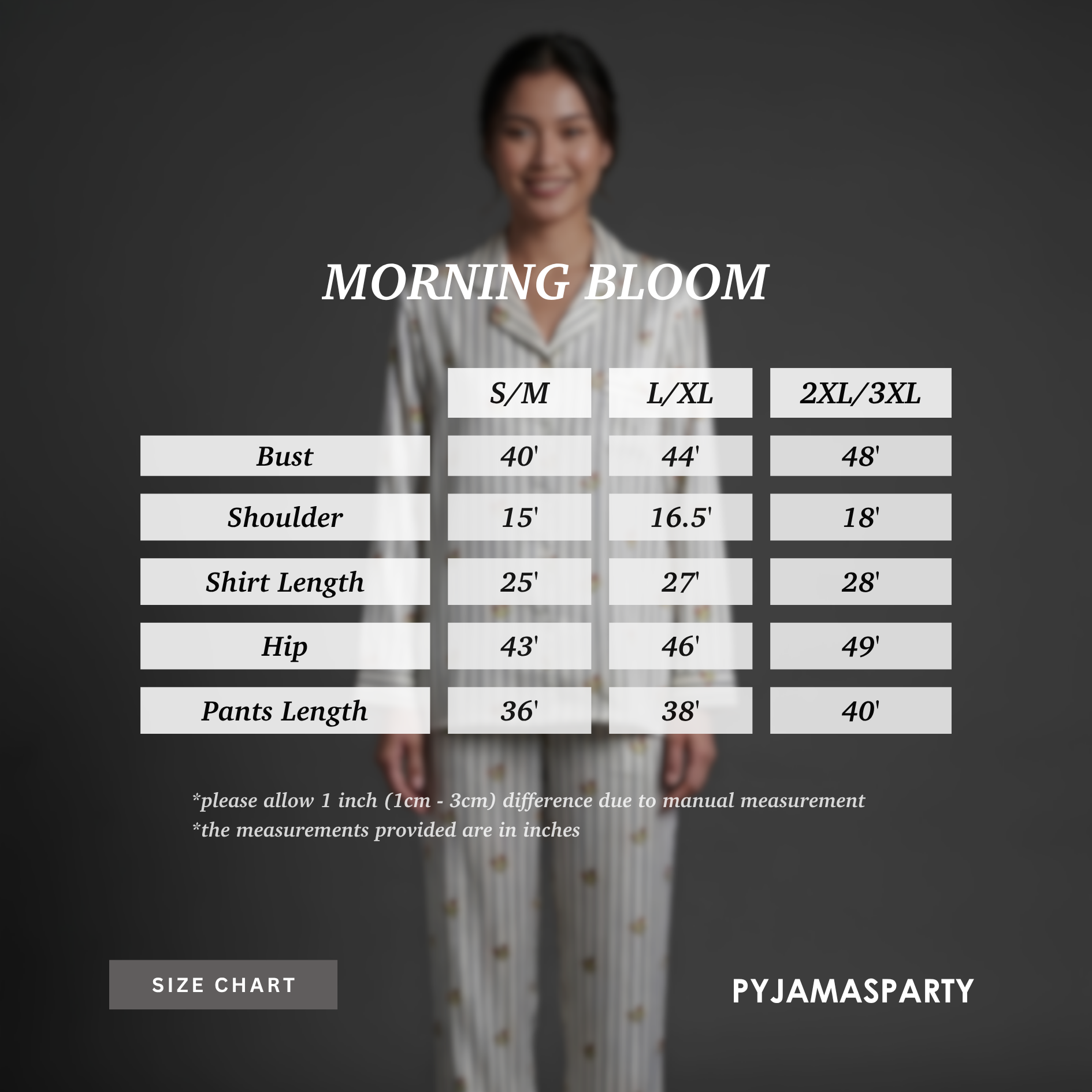 Morning Bloom - Size Chart