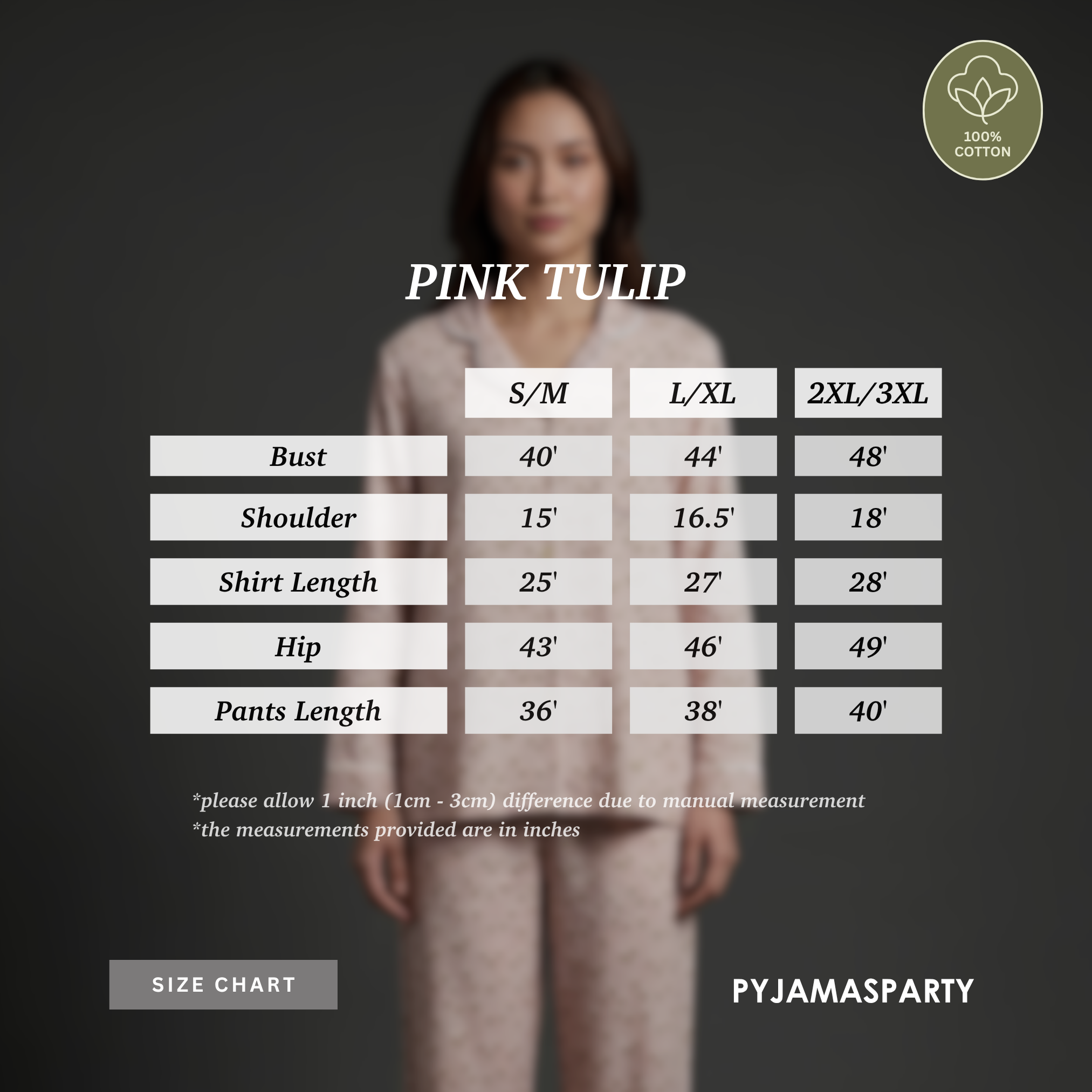 Pink Tulip - Size Chart