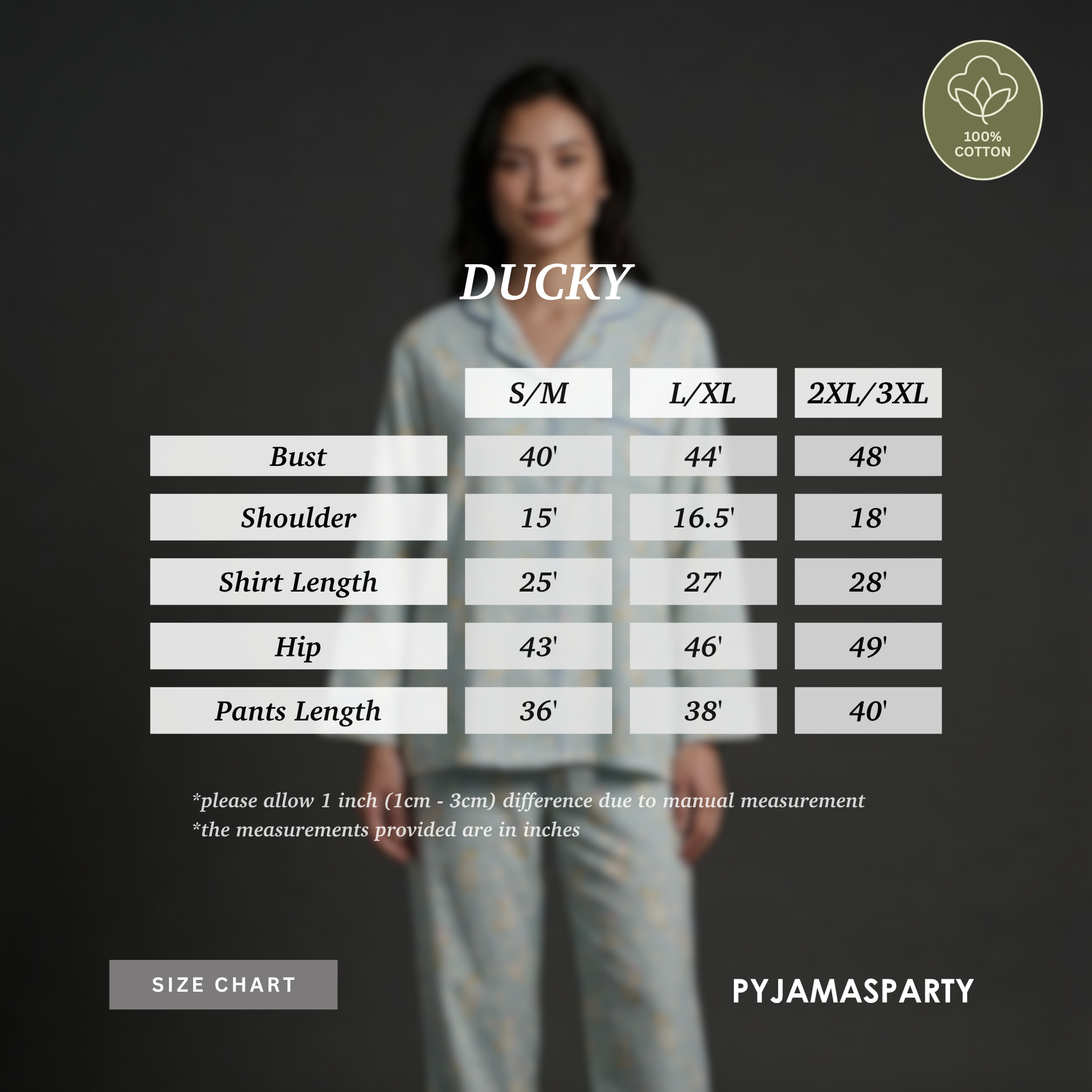 Ducky - Size Chart
