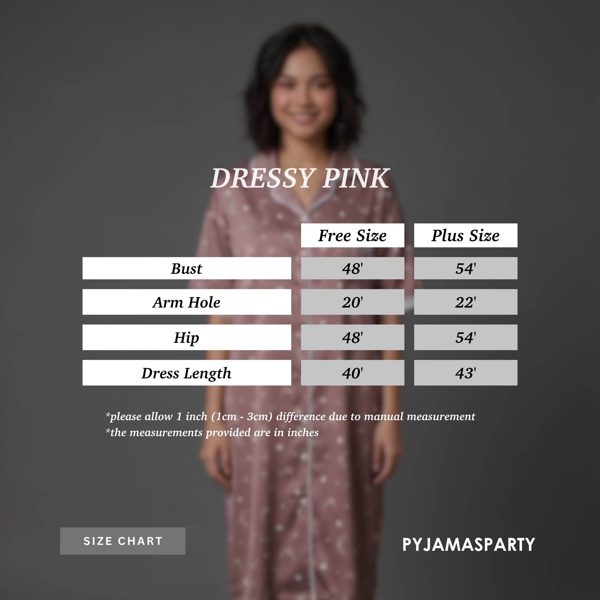 Dressy Pink - Size Chart