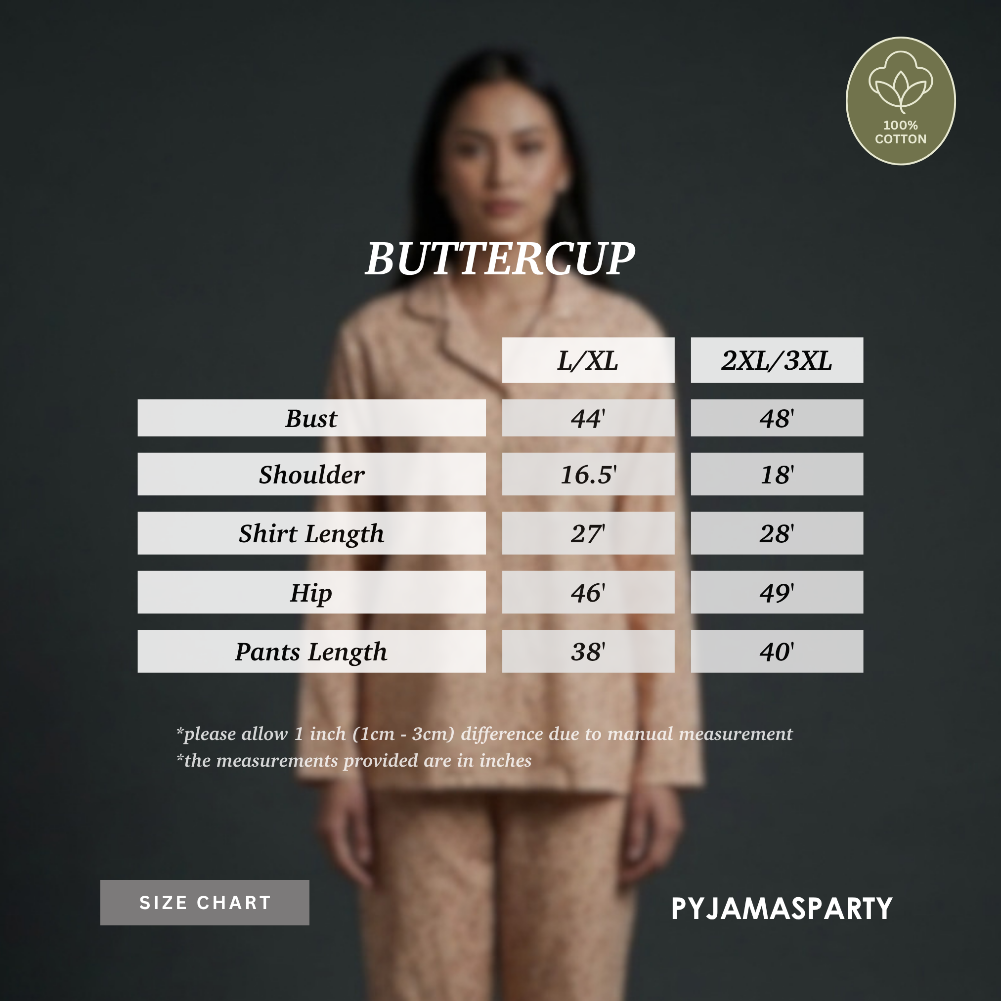 Buttercup - Size Chart