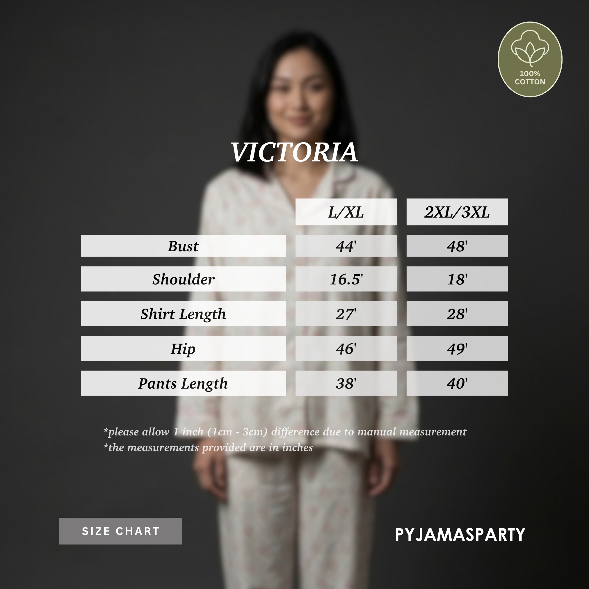 Victoria - Size Chart
