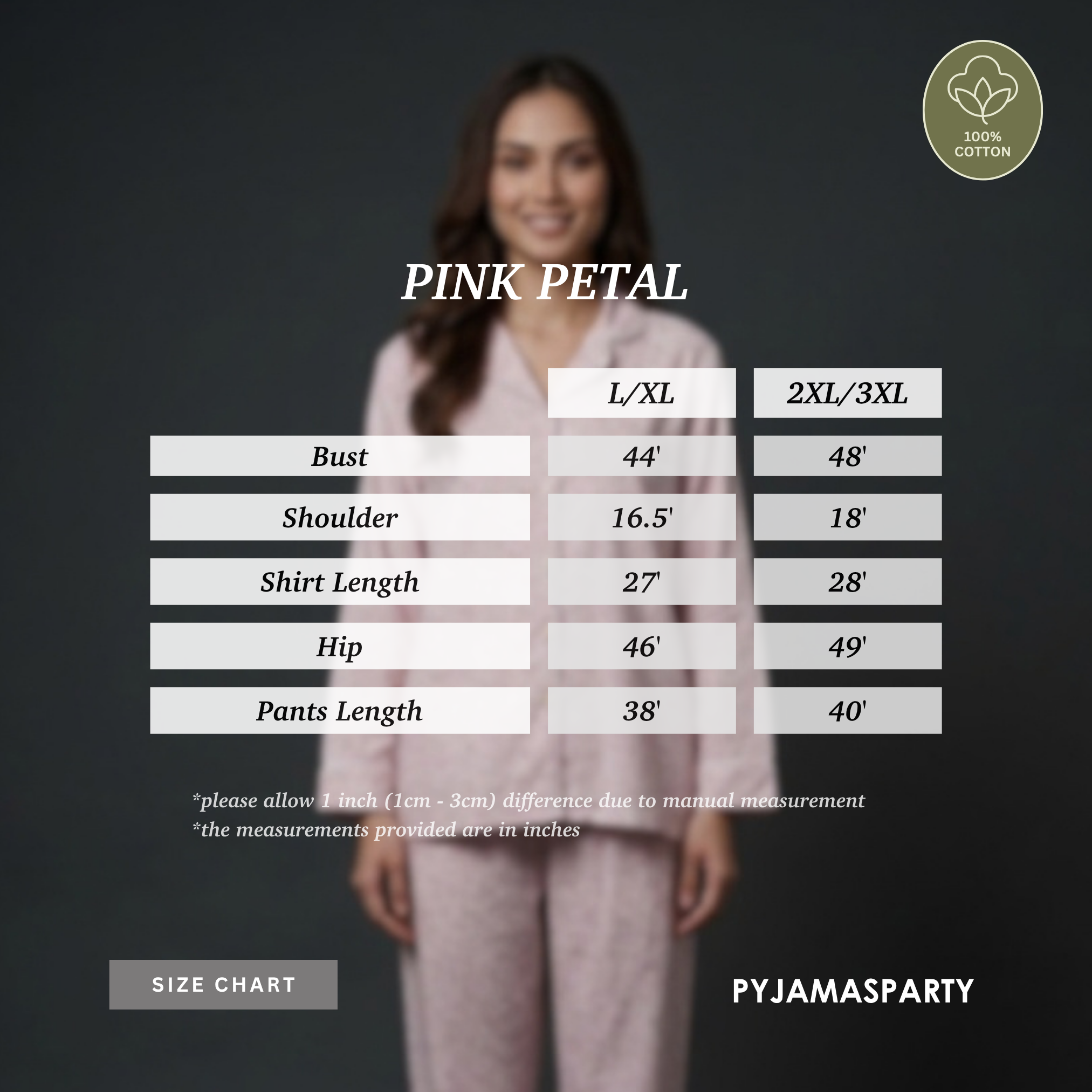 Pink Petal - Size Chart