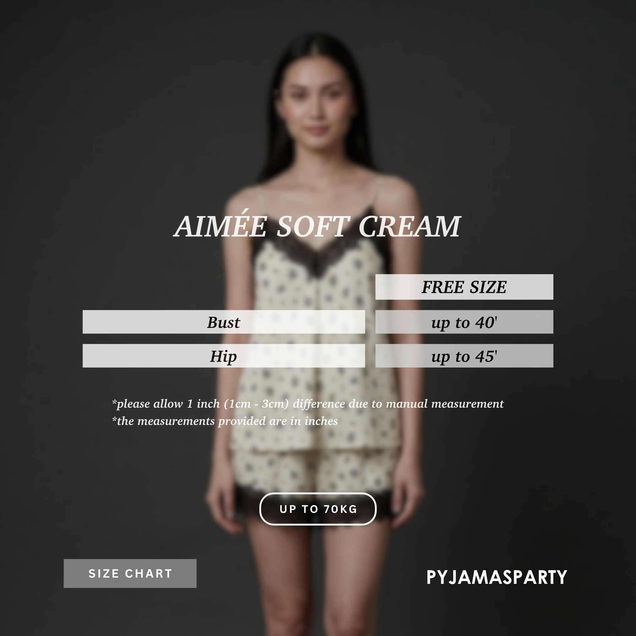 Aimée Soft Cream - Size Chart
