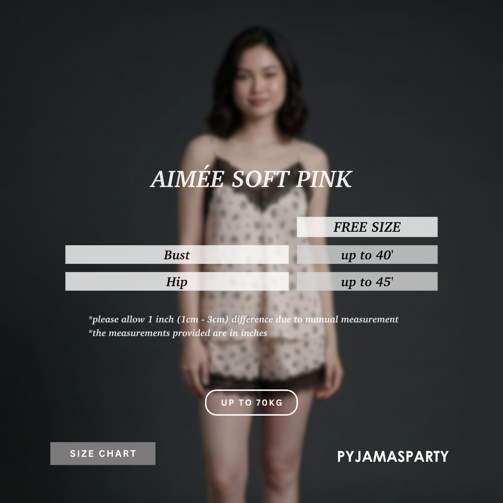 Aimée Soft Pink - Size Chart