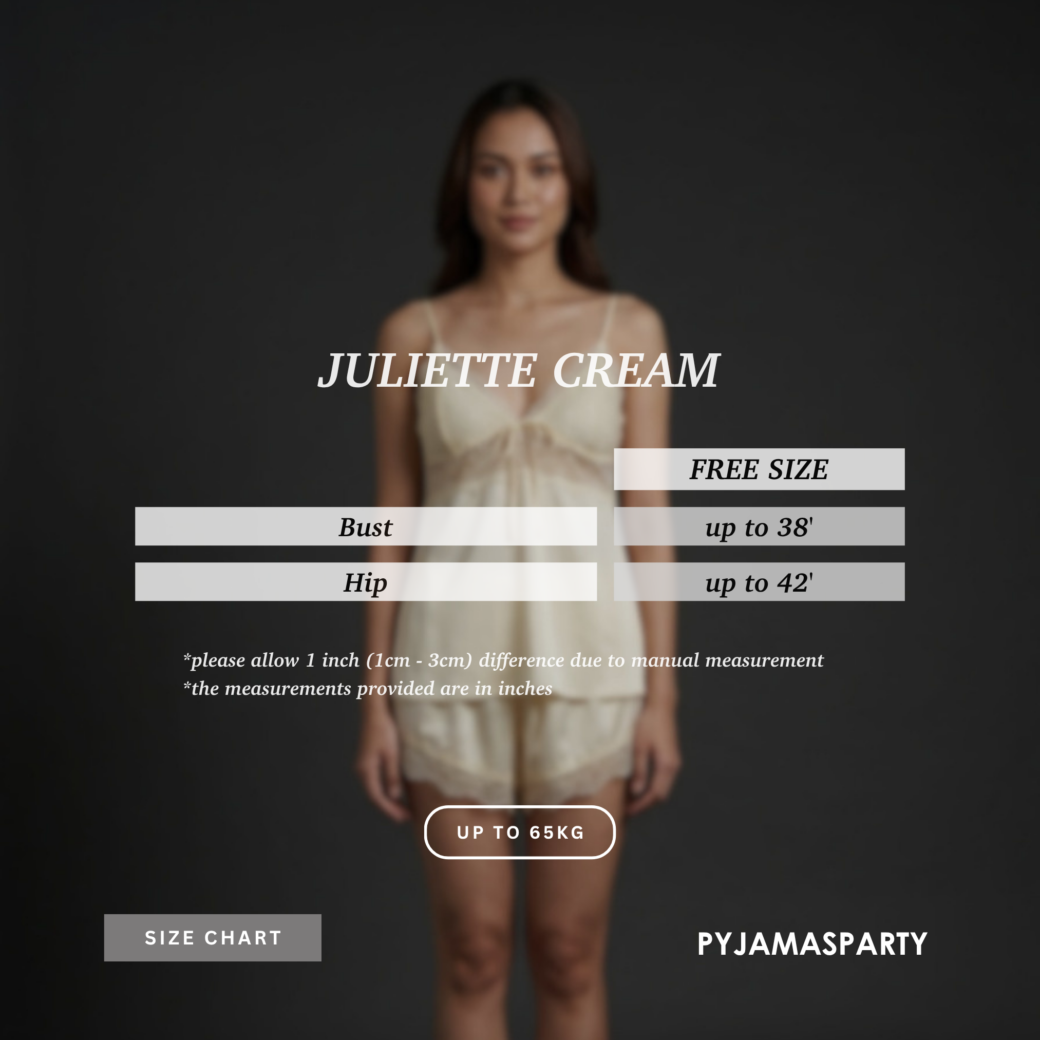 Juliette Cream - Size Chart