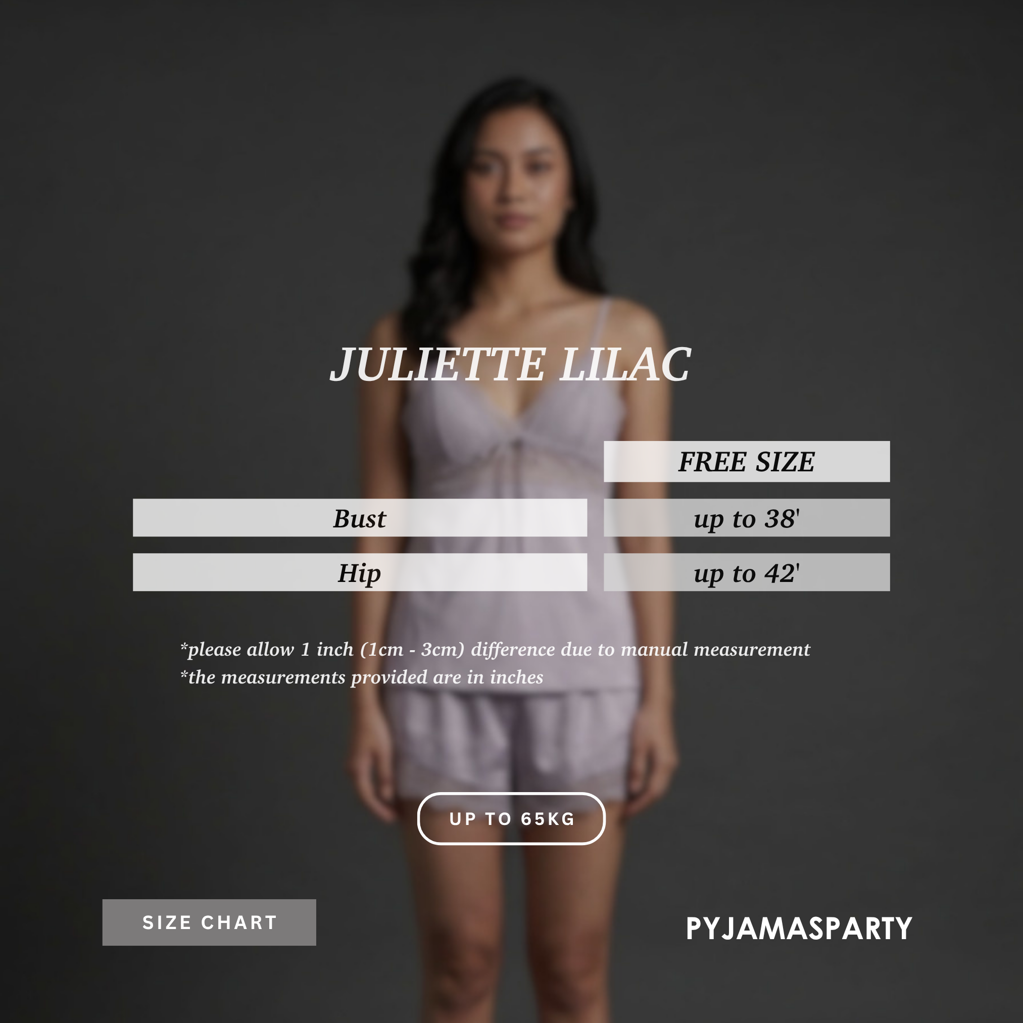 Juliette Lilac - Size Chart
