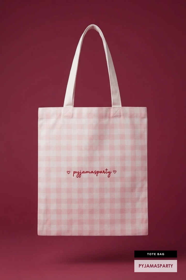 Tote Bag Gingham Pink