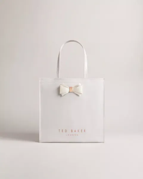 Ted Baker Alacon Plain Bow Large Icon Bag Light Grey – Yusrajohnson.uk