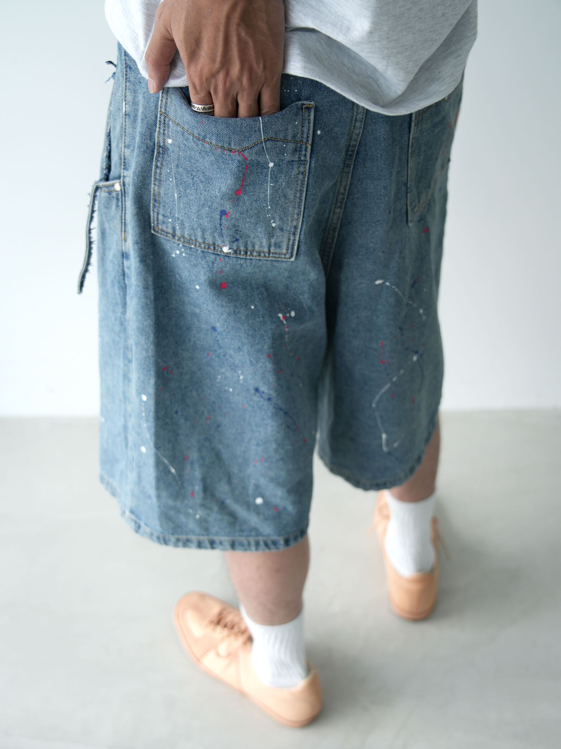Paint Splatter Denim ShortsDENIM UMARE
