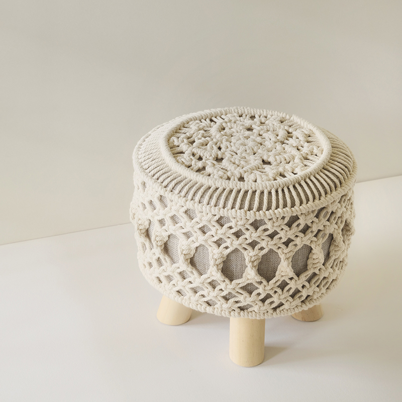 HF-4W Petit Boho Stool - White 04