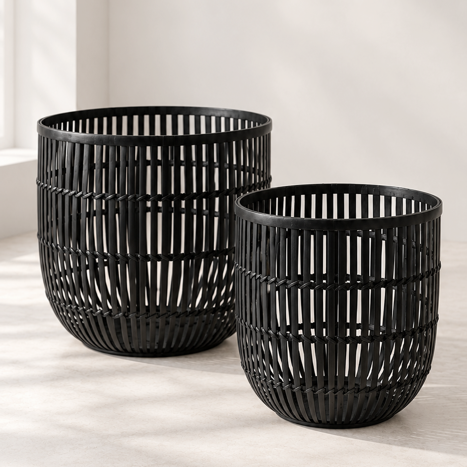 HB-3 Noir Bamboo Basket 8