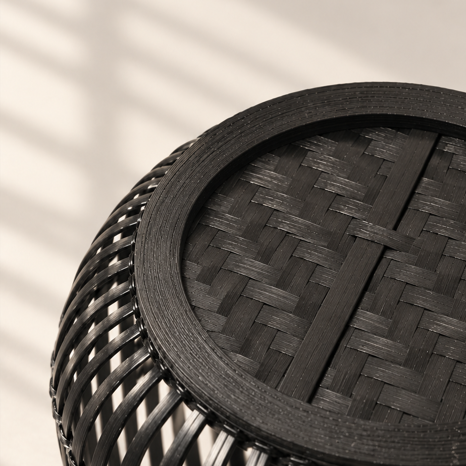 HB-3 Noir Bamboo Basket 9b