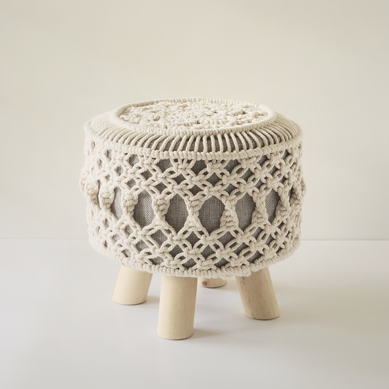 HF-4W Petit Boho Stool - White 01