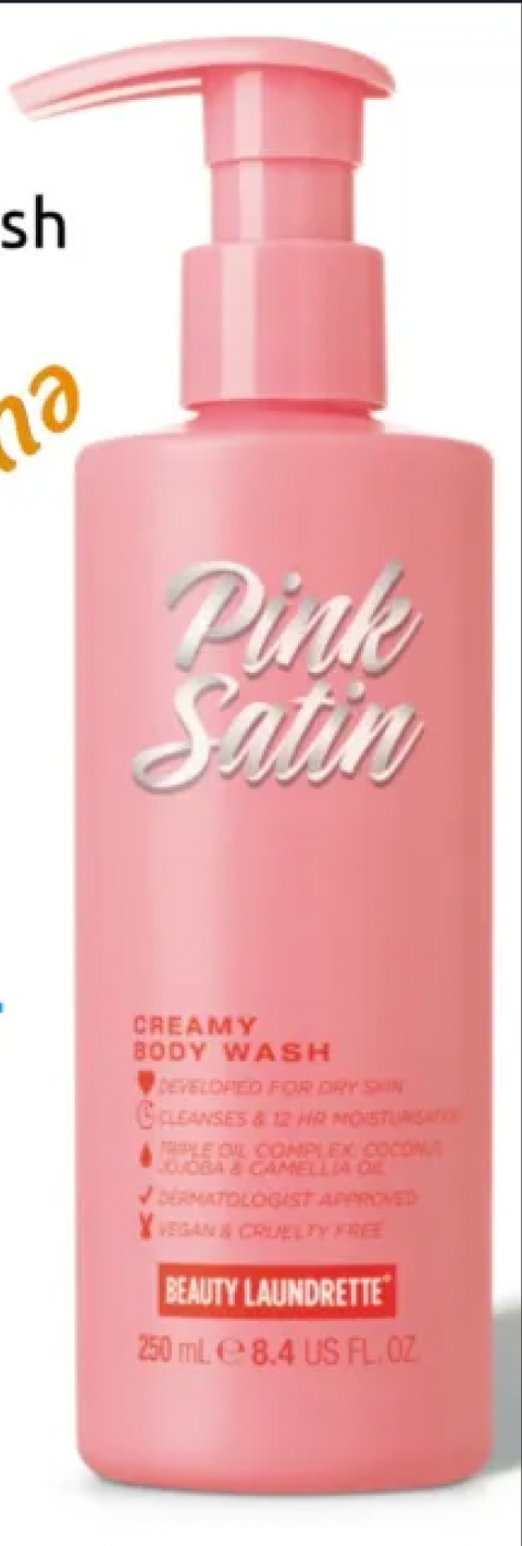 pink satin creamy body wash