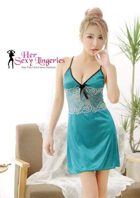 AB700GR Flora Ice Lace Nightwear Dress (Green).jpg