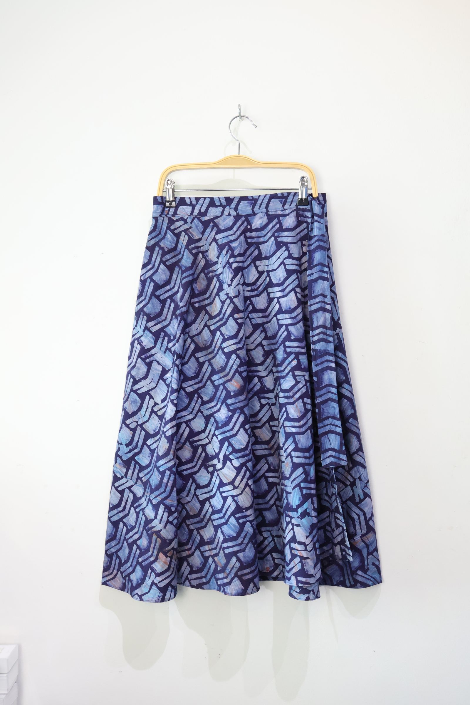 Batik Wrap Skirt - Sapphire Wave [ Handmade ]