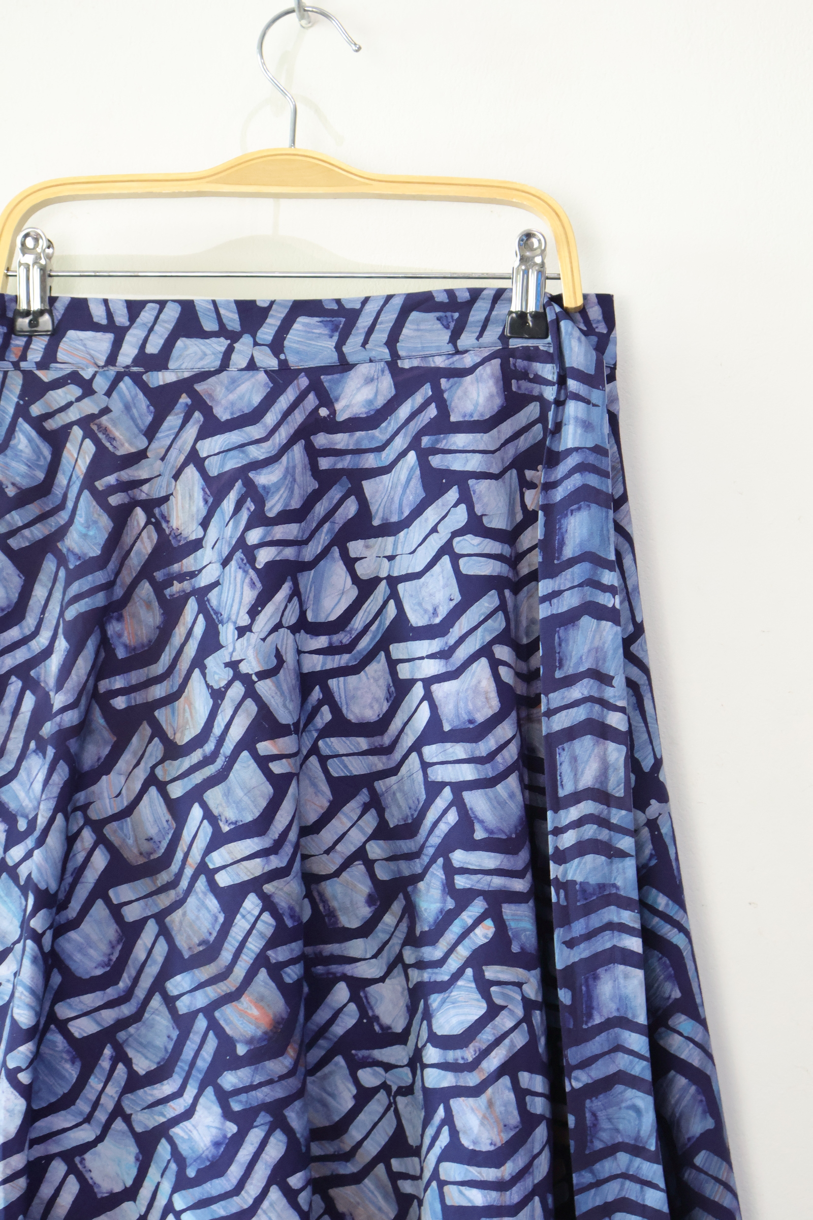 Batik Wrap Skirt - Sapphire Wave [ Handmade ]