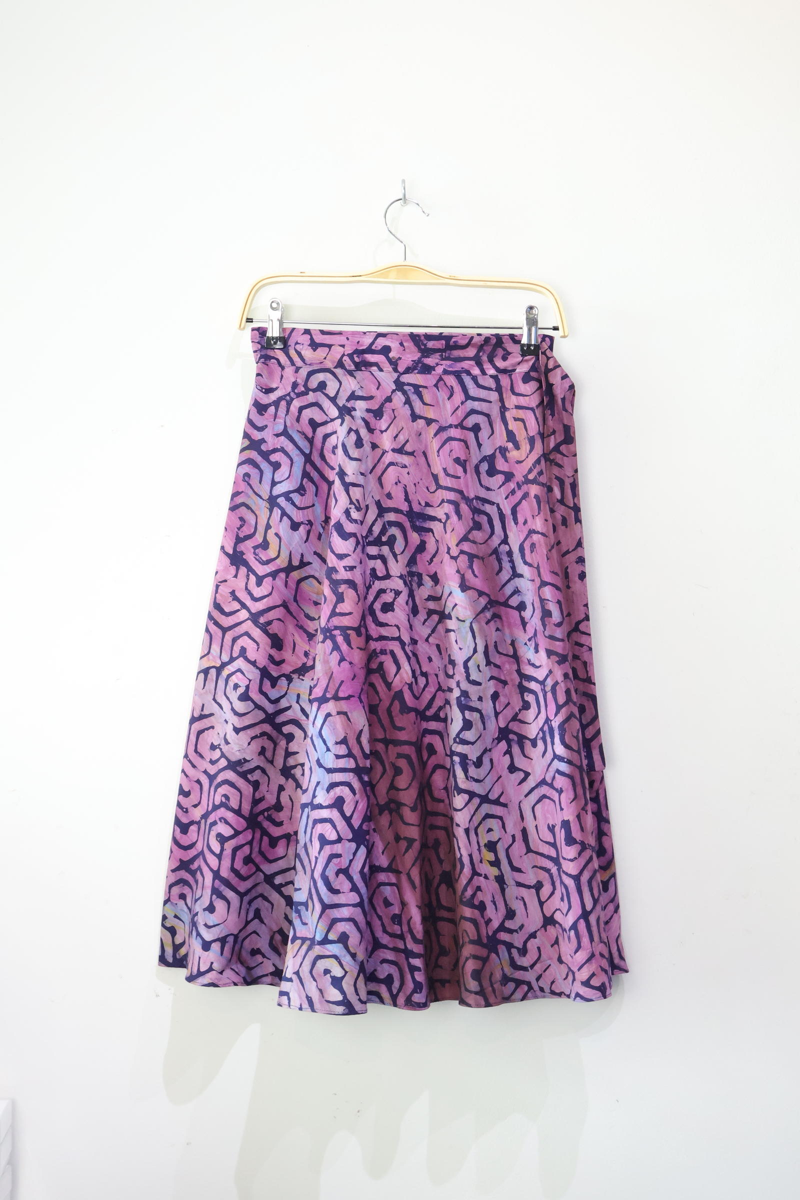 Batik Wrap Skirt - Purple Swirl [ Handmade ]