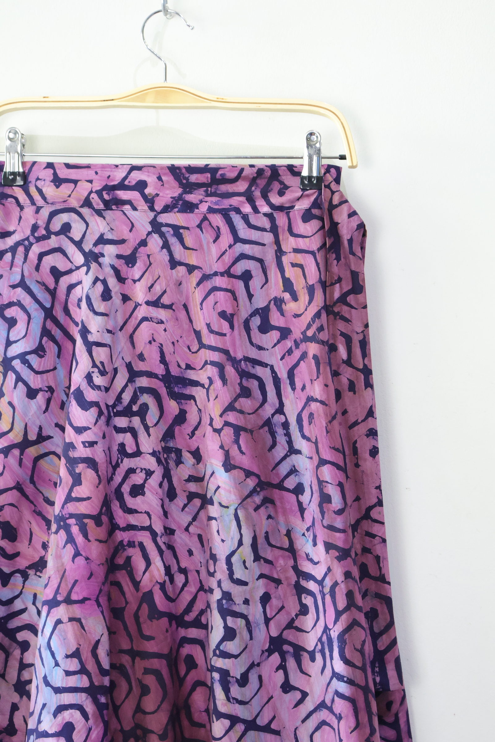 Batik Wrap Skirt - Purple Swirl [ Handmade ]