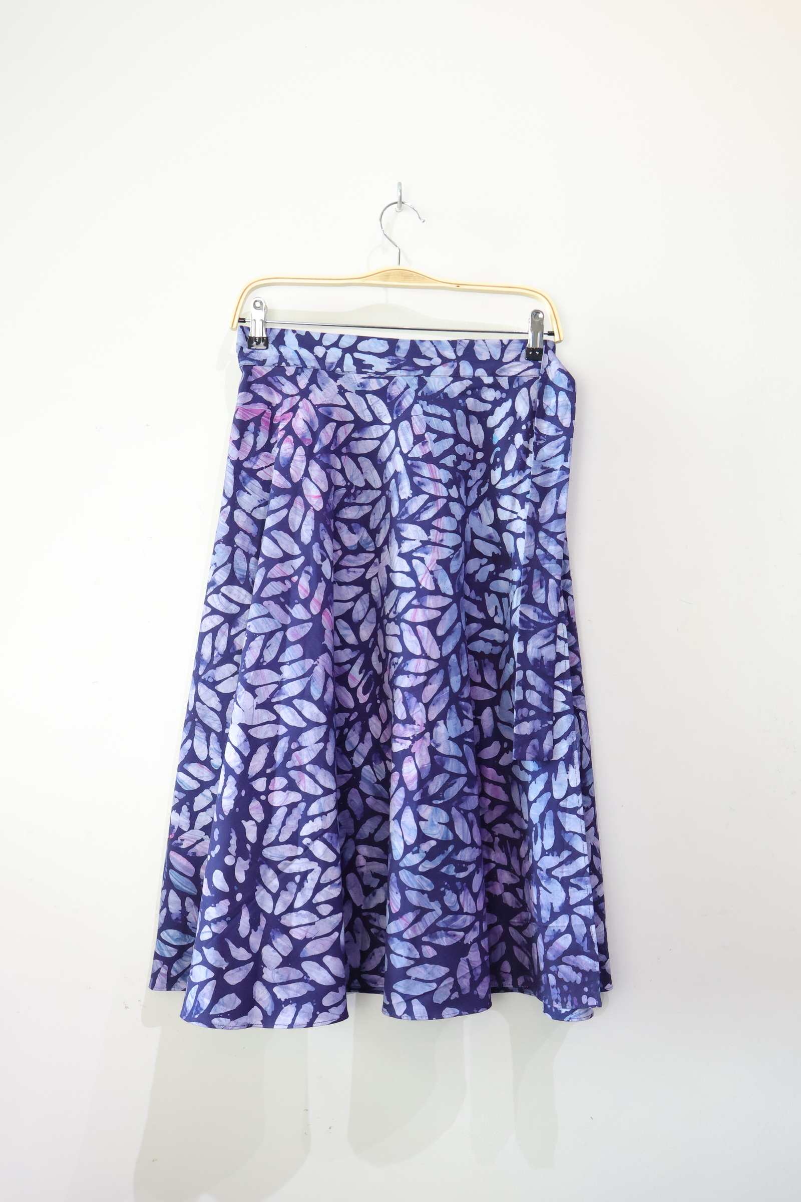 Batik Wrap Skirt - Sapphire Bloom [ Handmade ]
