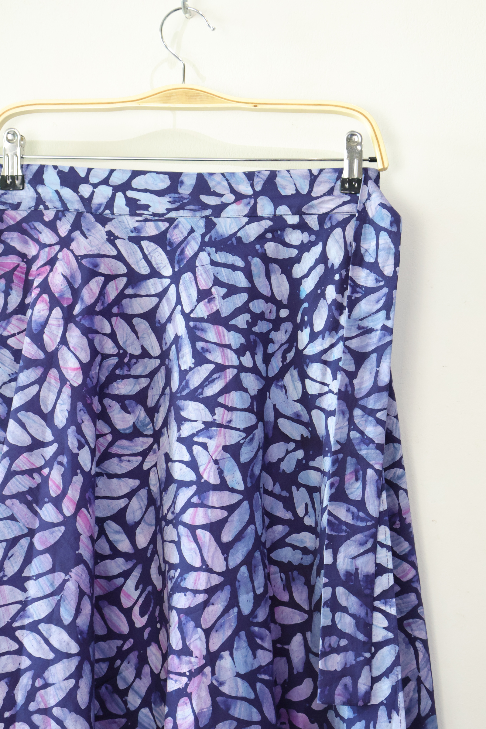 Batik Wrap Skirt - Sapphire Bloom [ Handmade ]