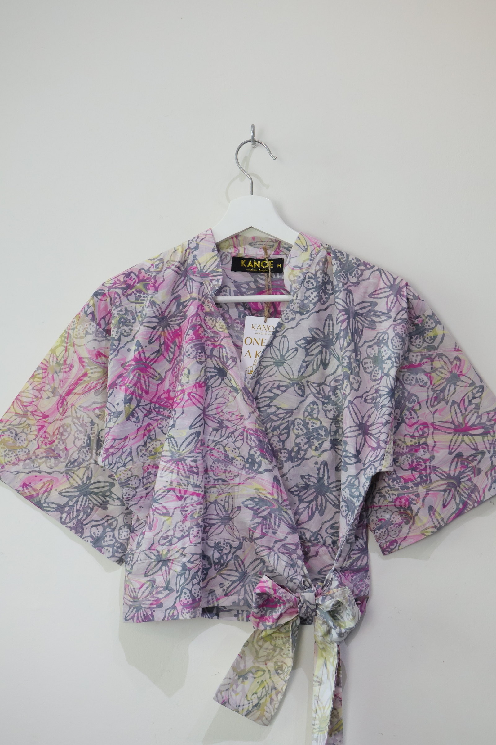 Kimono Wrap Top - Sky Daisy [Handmade] [M]