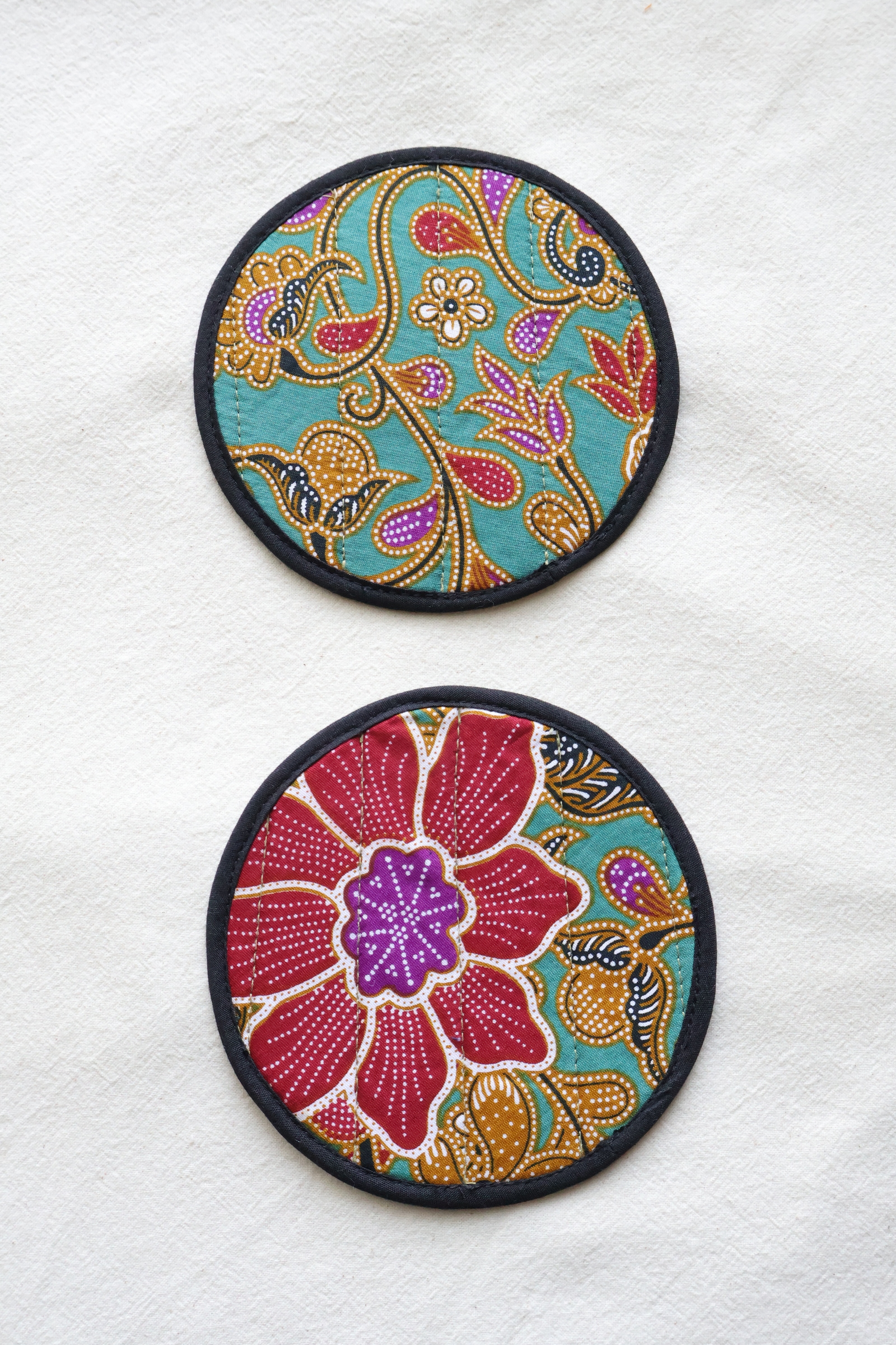 Batik Coaster - Sips of Matcha ( Set of 2 )