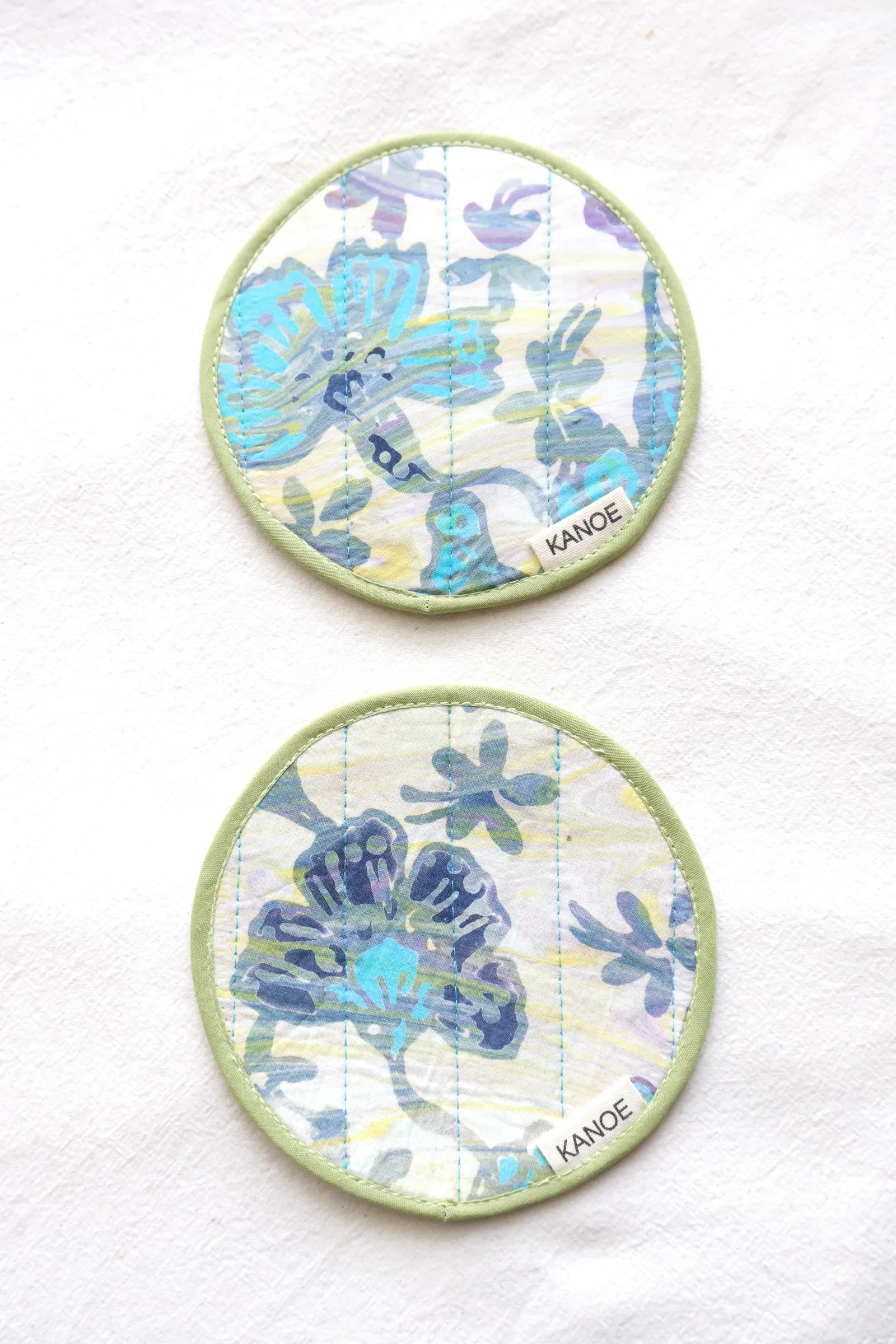 Batik Coaster - Ceramic Teacups ( Set of 2 ) [ Handmade ]
