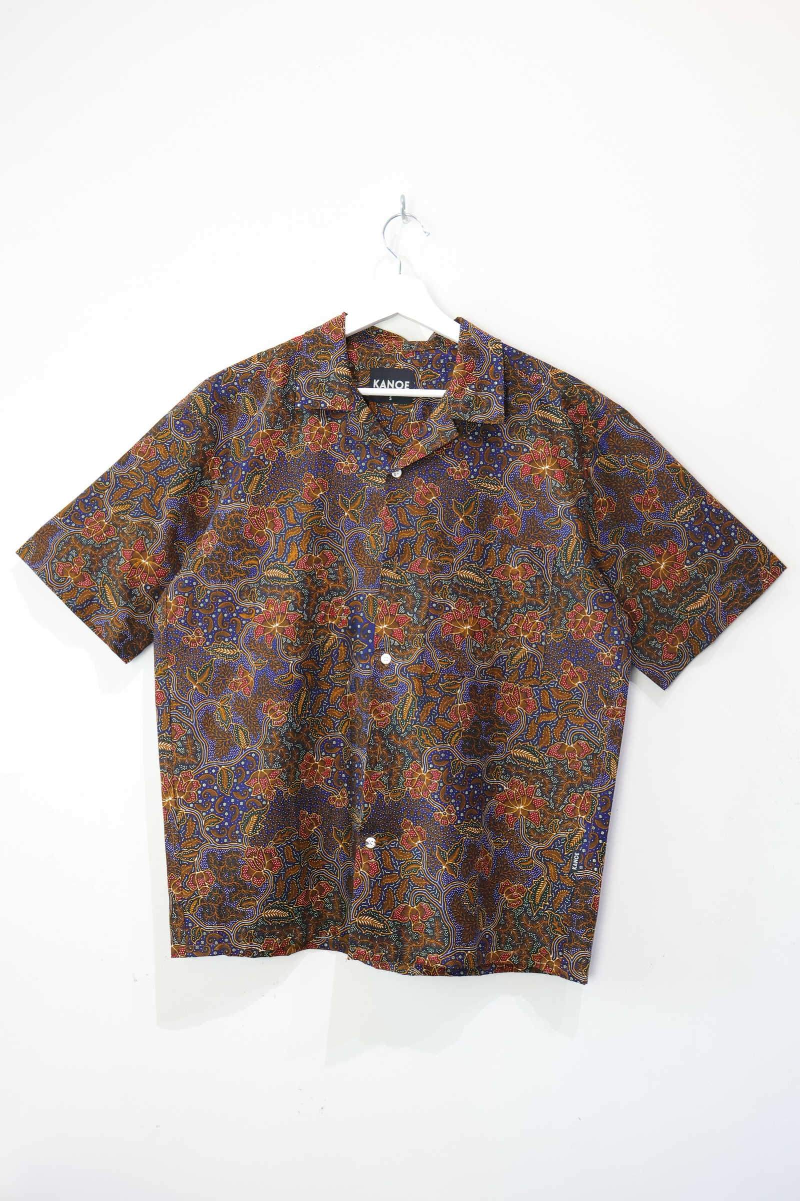KANOEMEN Open Collar Batik Shirt - Shinkai [S]