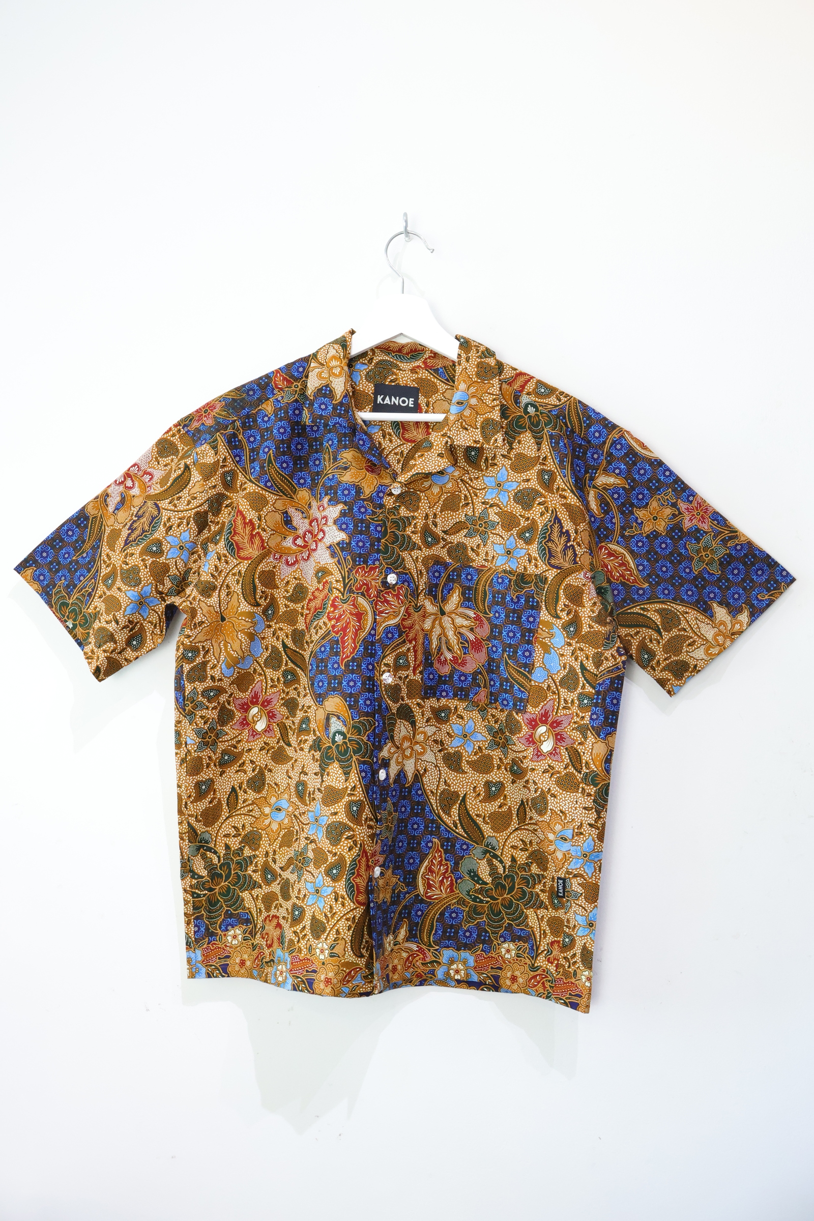 KANOEMEN Open Collar Batik Shirt - Hinata [S]