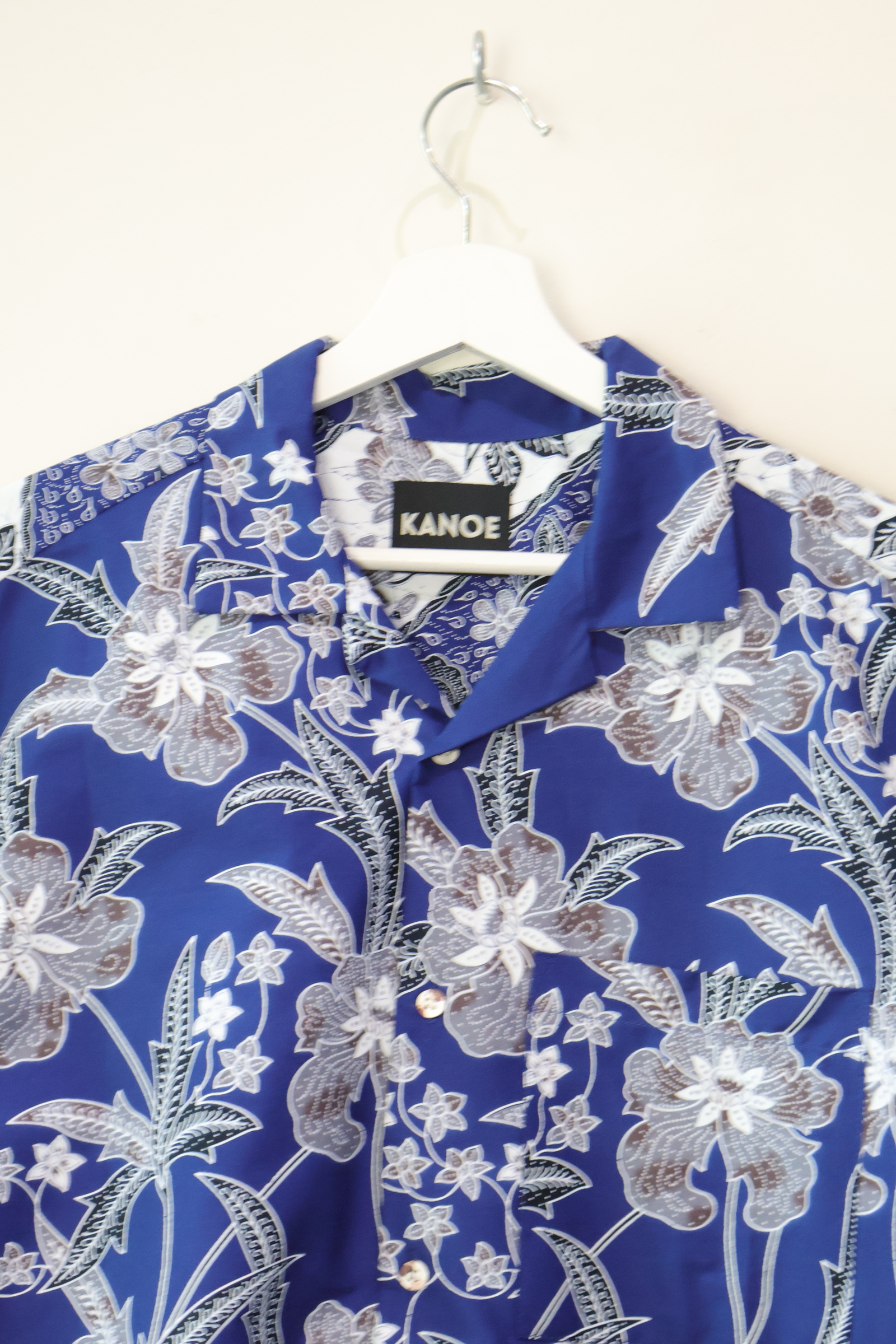 KANOEMEN Open Collar Batik Shirt - Prime Mint 