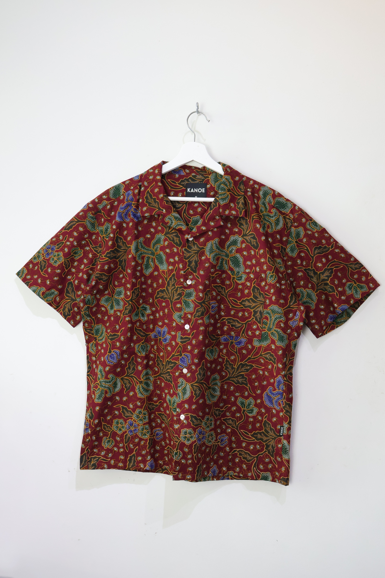 KANOEMEN Open Collar Batik Shirt - Reikou [M]