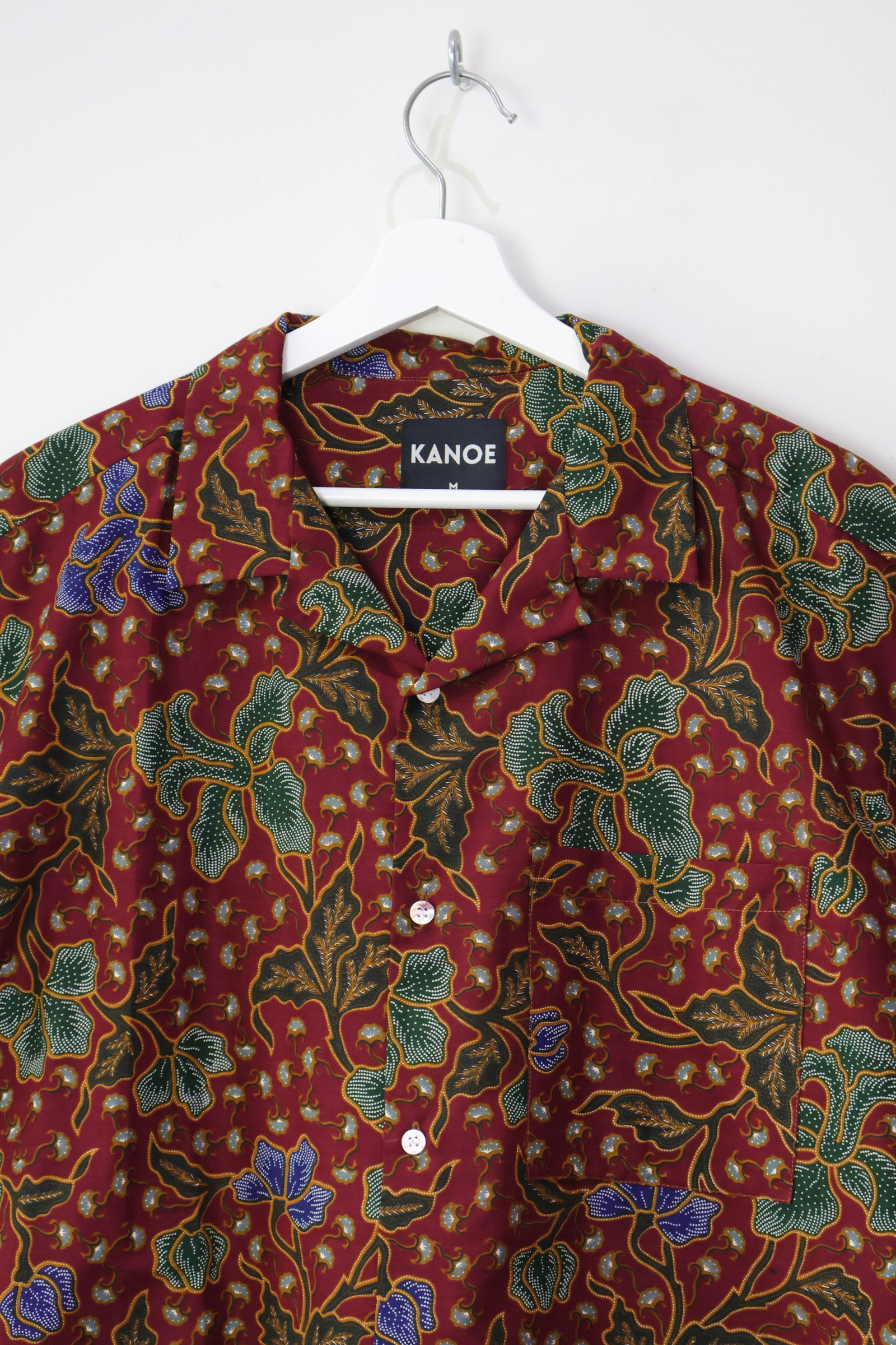 KANOEMEN Open Collar Batik Shirt - Reikou [M]