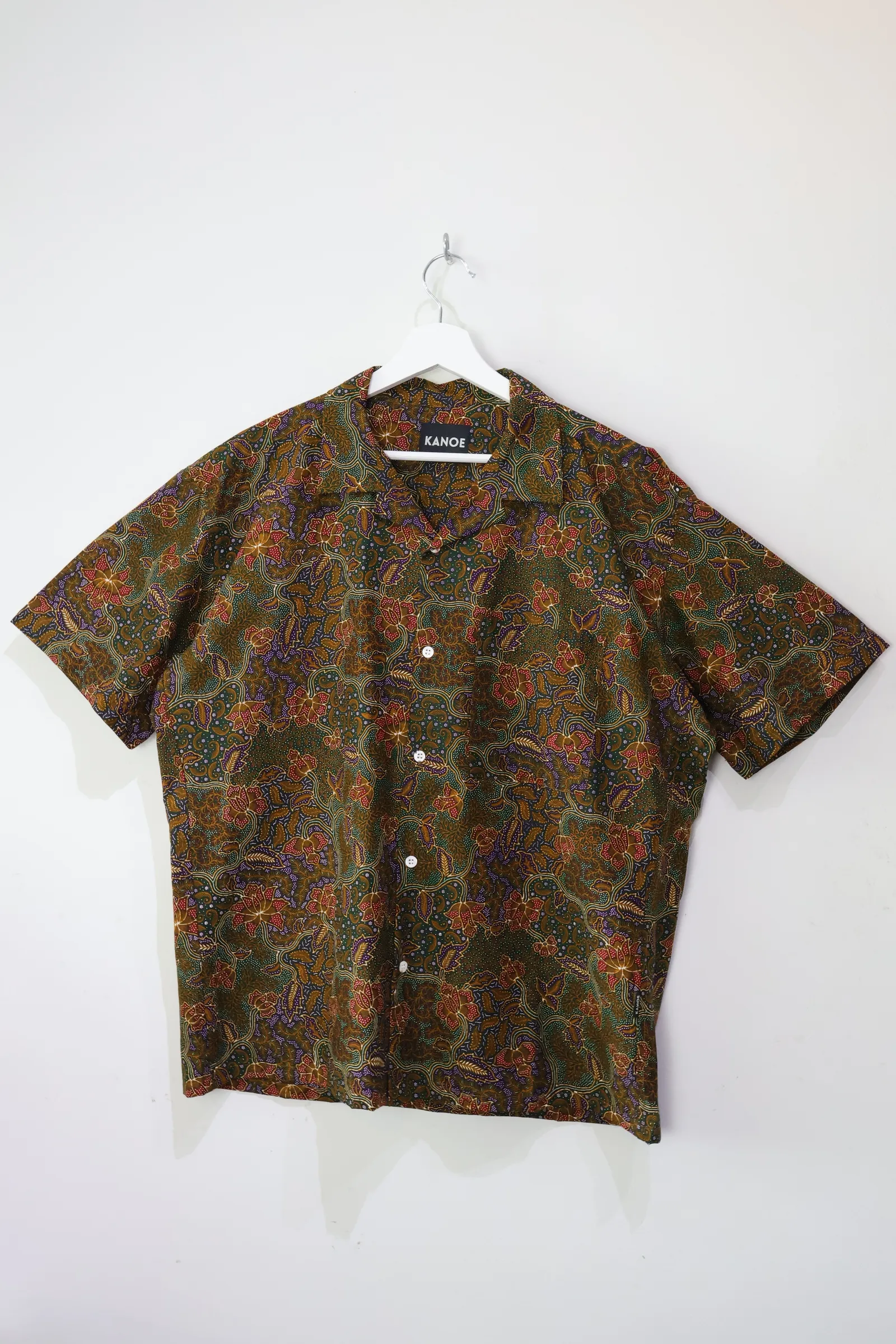 KANOEMEN Open Collar Batik Shirt - Naoki [L]
