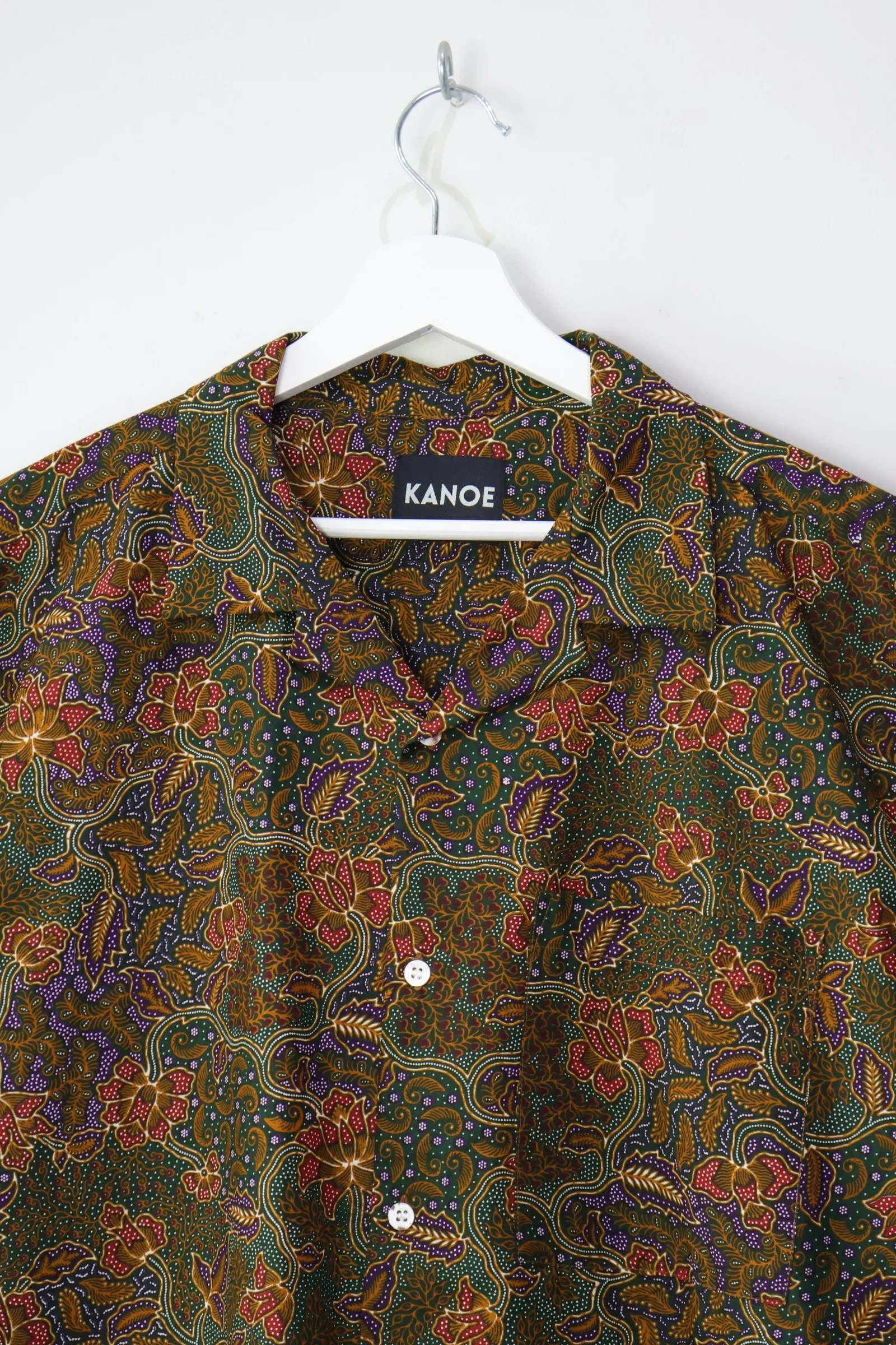 KANOEMEN Open Collar Batik Shirt - Naoki [L]