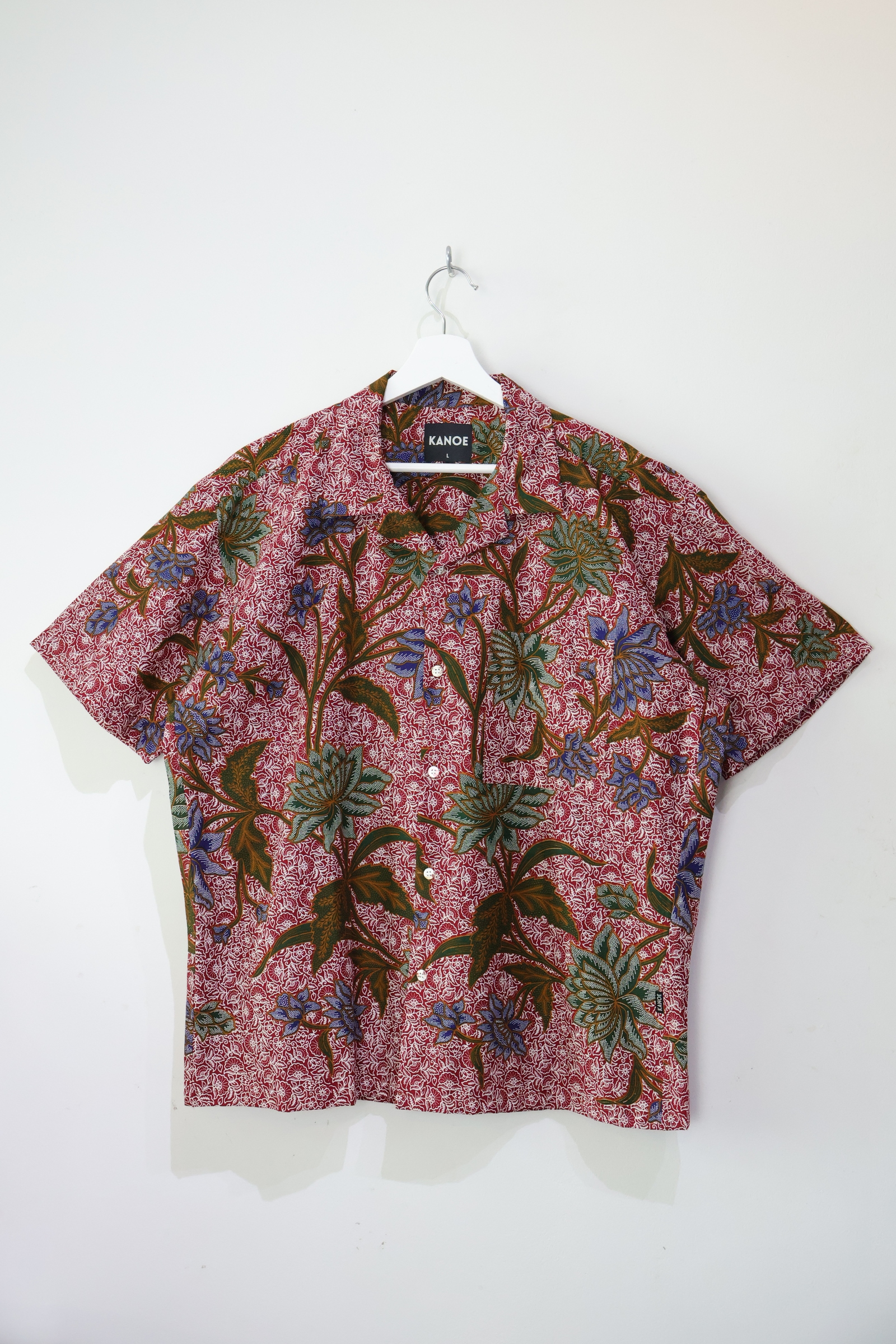 KANOEMEN Open Collar Batik Shirt - Kaen [L]