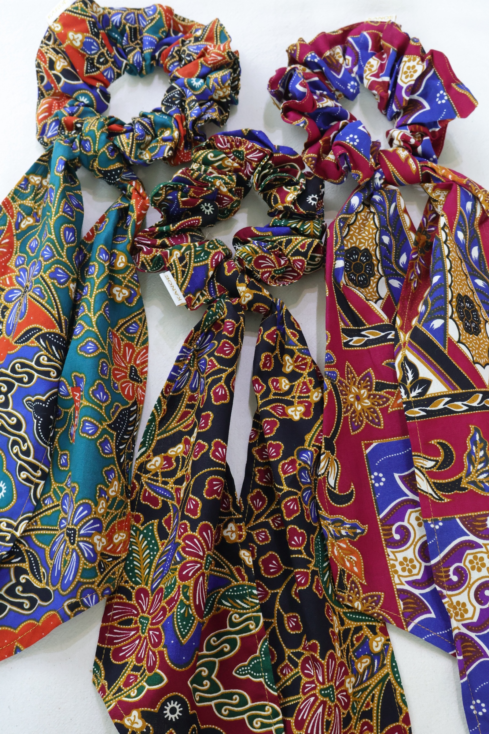 Batik Midi Scrunchie w/ Ribbon [Set of 3] - Willow