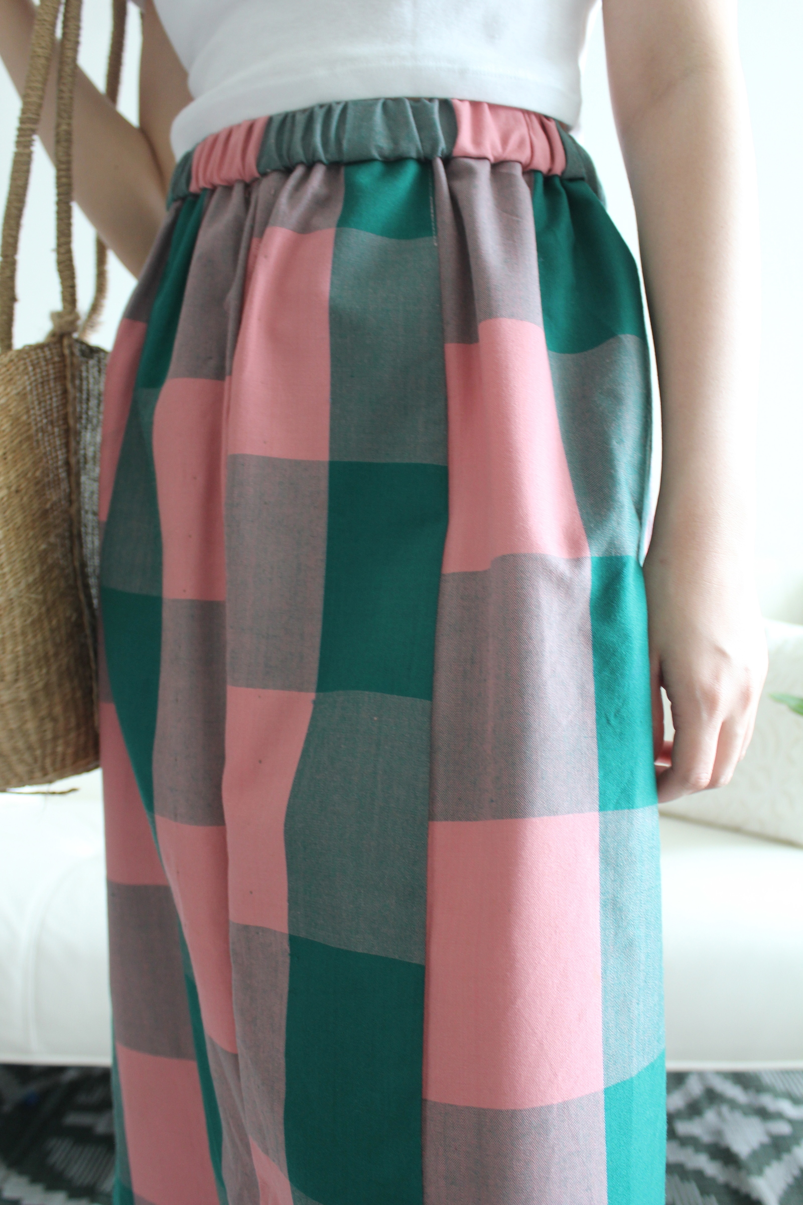 Upcycled Kimono Skirt - Picnic
