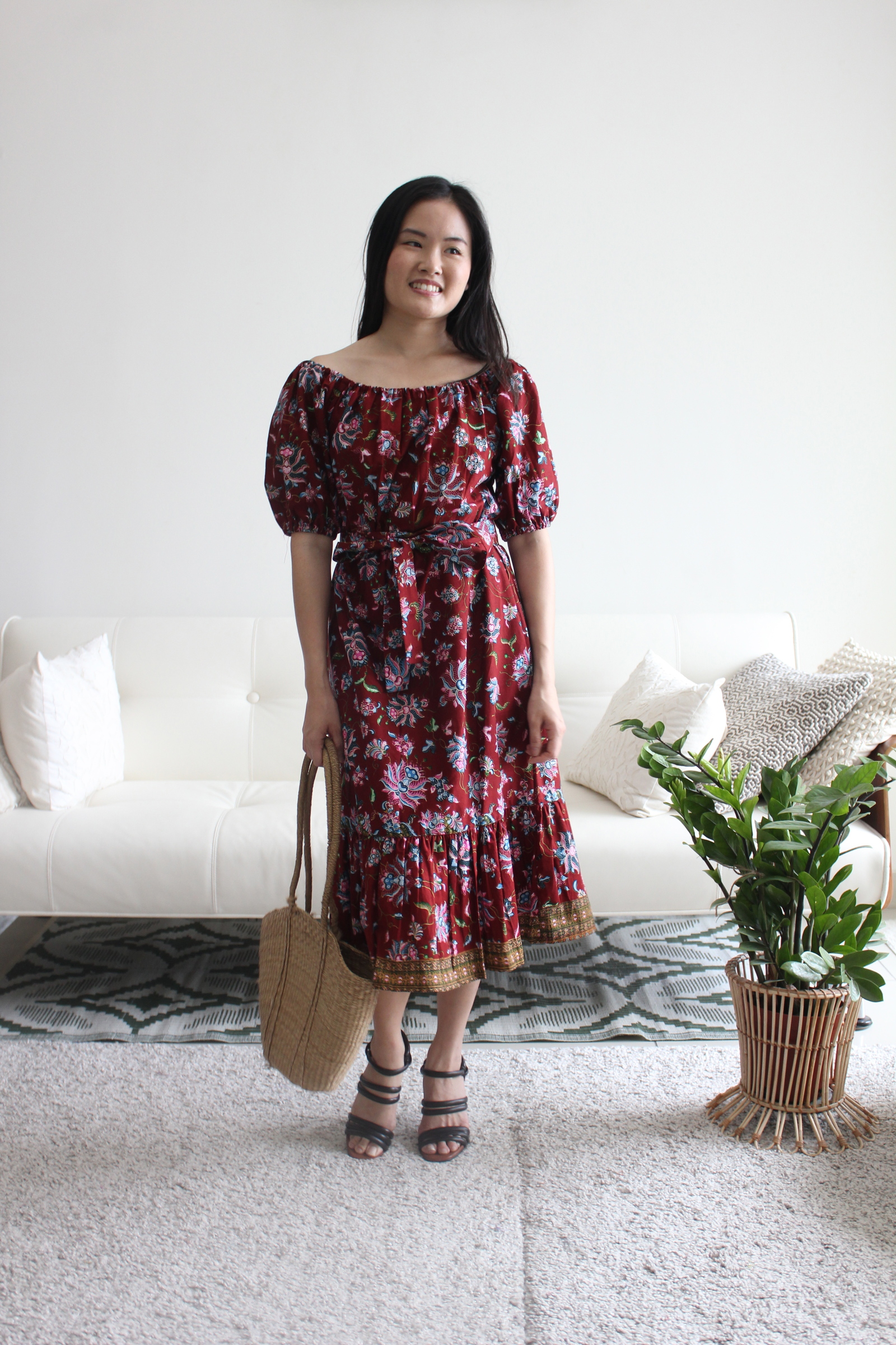 Dailee Batik Dress - Maroon Pink
