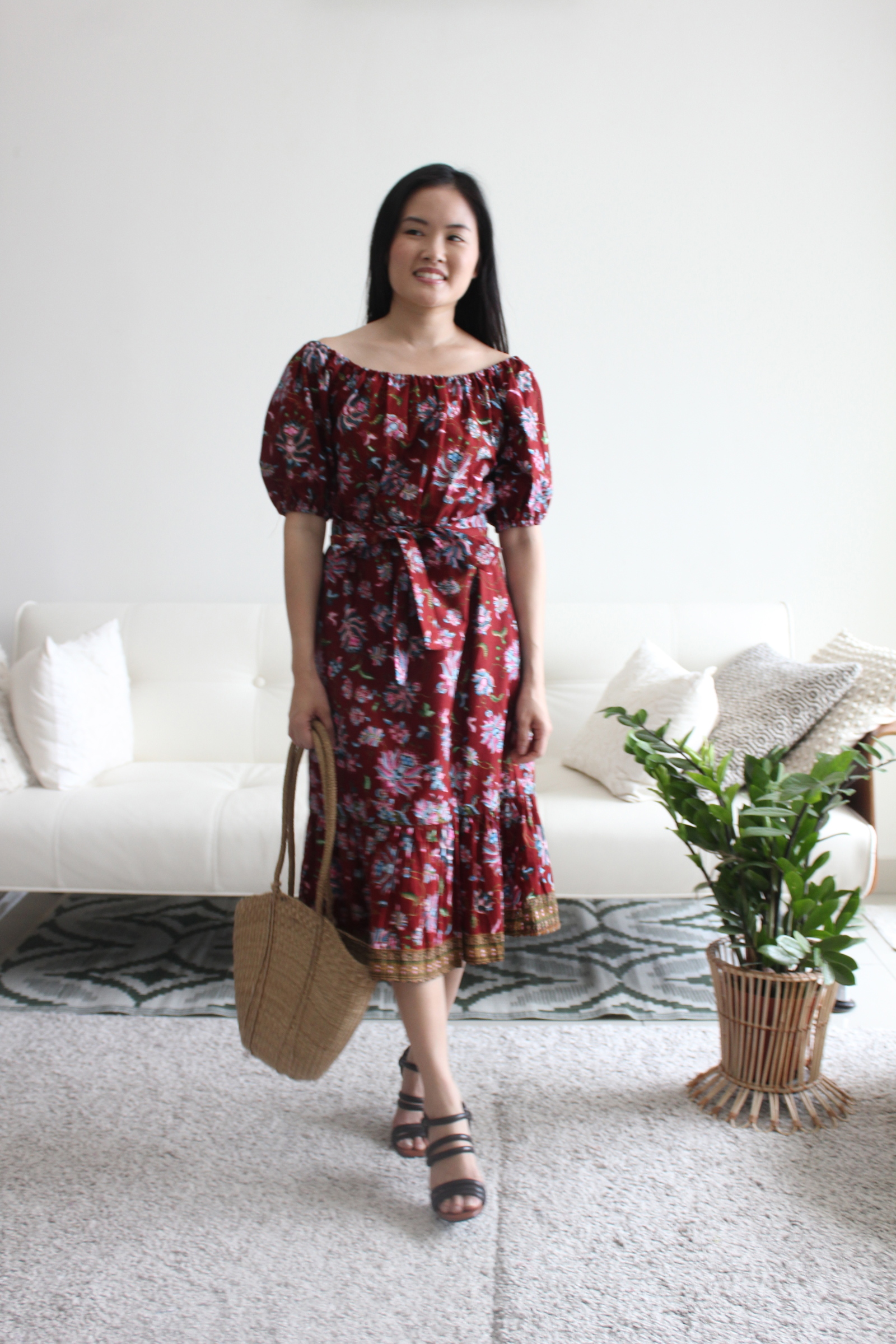 Dailee Batik Dress - Maroon Pink