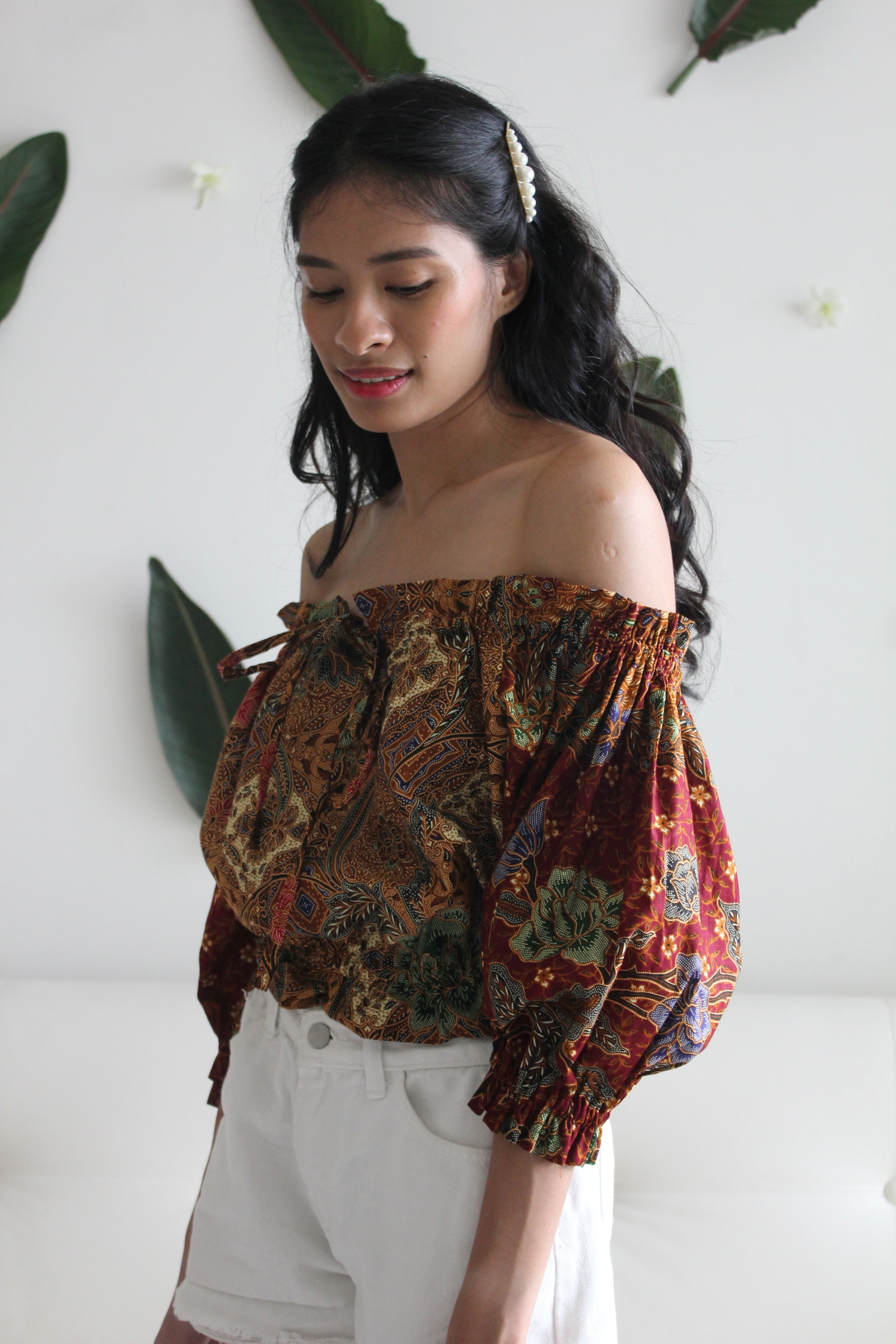 Cropped Batik Blouse - Sweet love