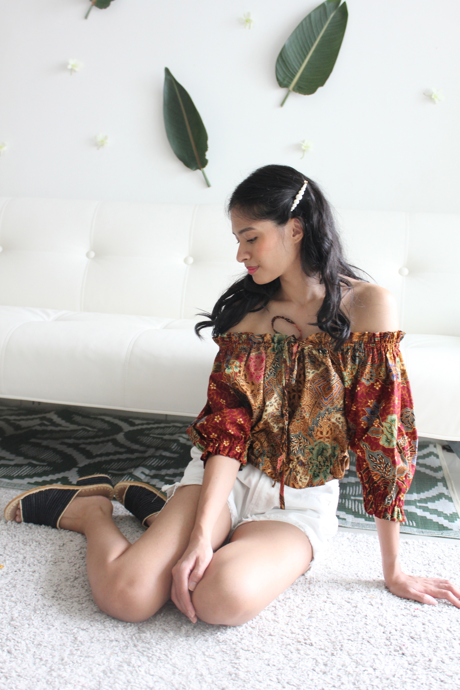 Cropped Batik Blouse - Sweet love