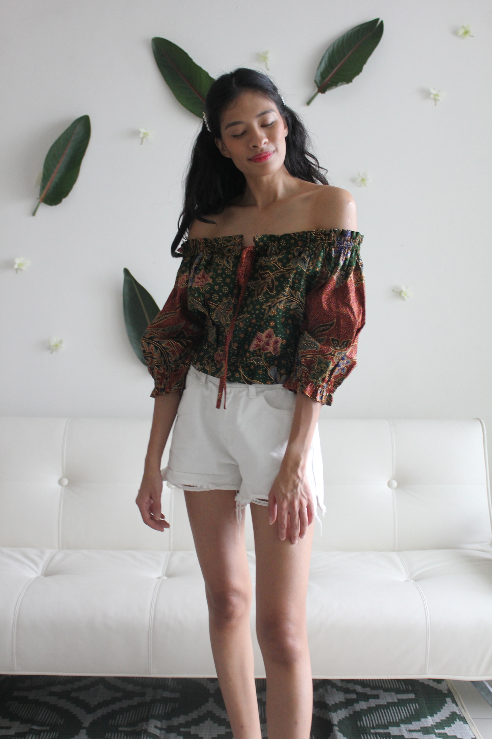 Cropped Batik Top - Fresh Greens